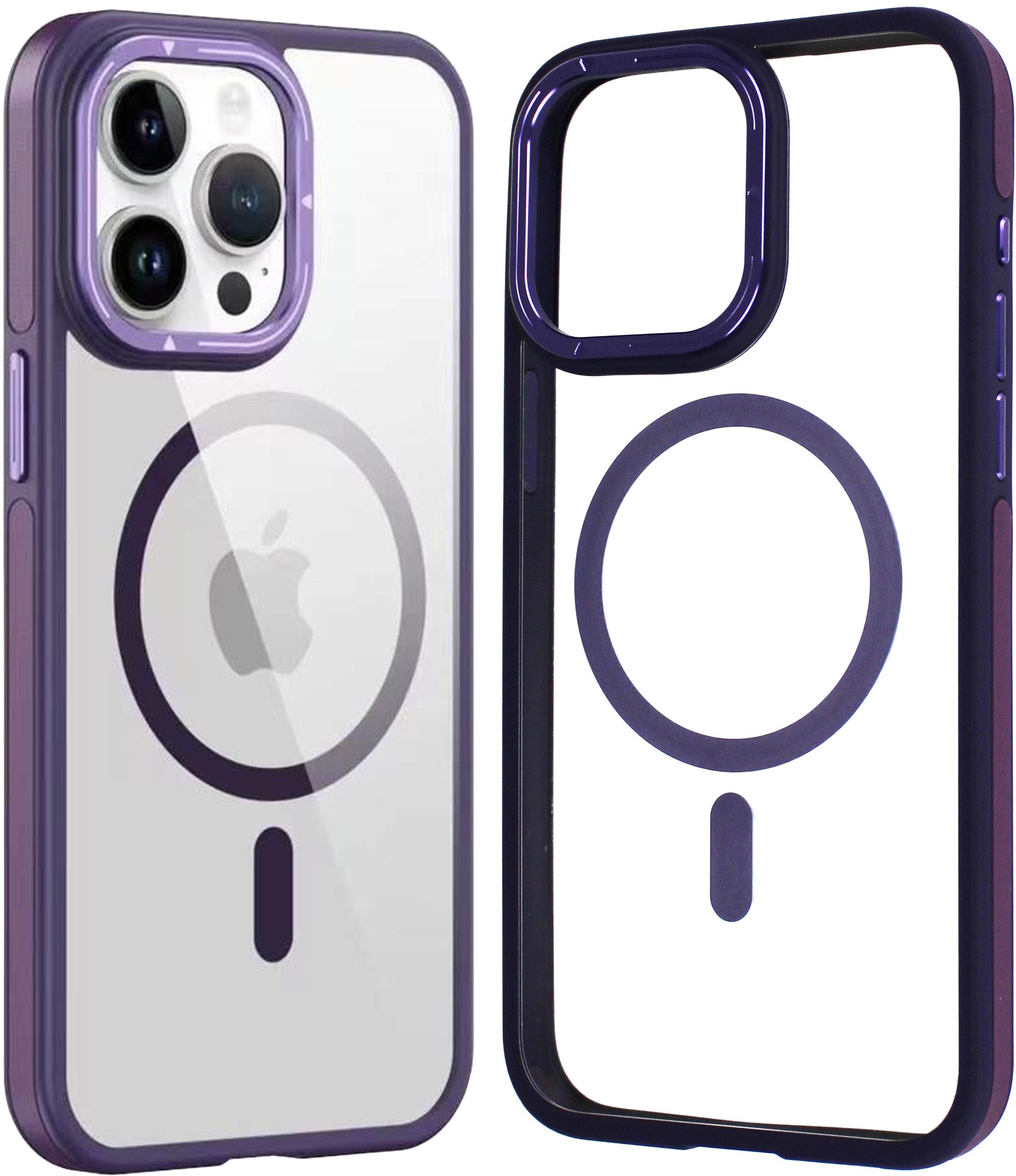Wörleonline Handyhülle für Apple iPhone 15 Pro Max Hülle, Transparente Schutzhülle mit TPU-Rahmen, MagSafe kompatible Handyhülle