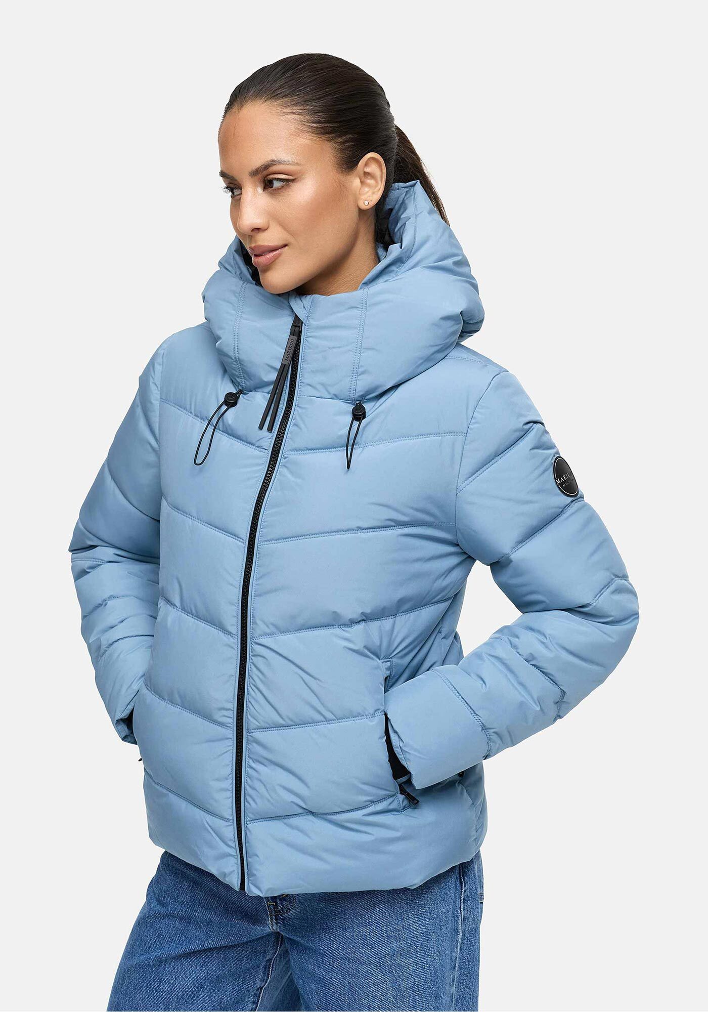 Marikoo Winterjacke Yukanii Kurze Winterjacke mit langen Bündchen und Daumenloch