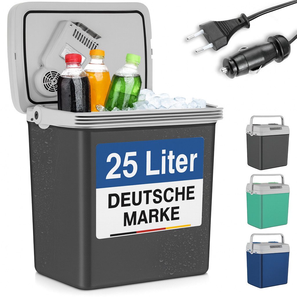 TOM Elektrische Kühlbox CB-250 inklusive Handtuch, 25 l, 25Liter, 44x44,7x32 cm (B x H x T), 230V (AC), 12V (DC)