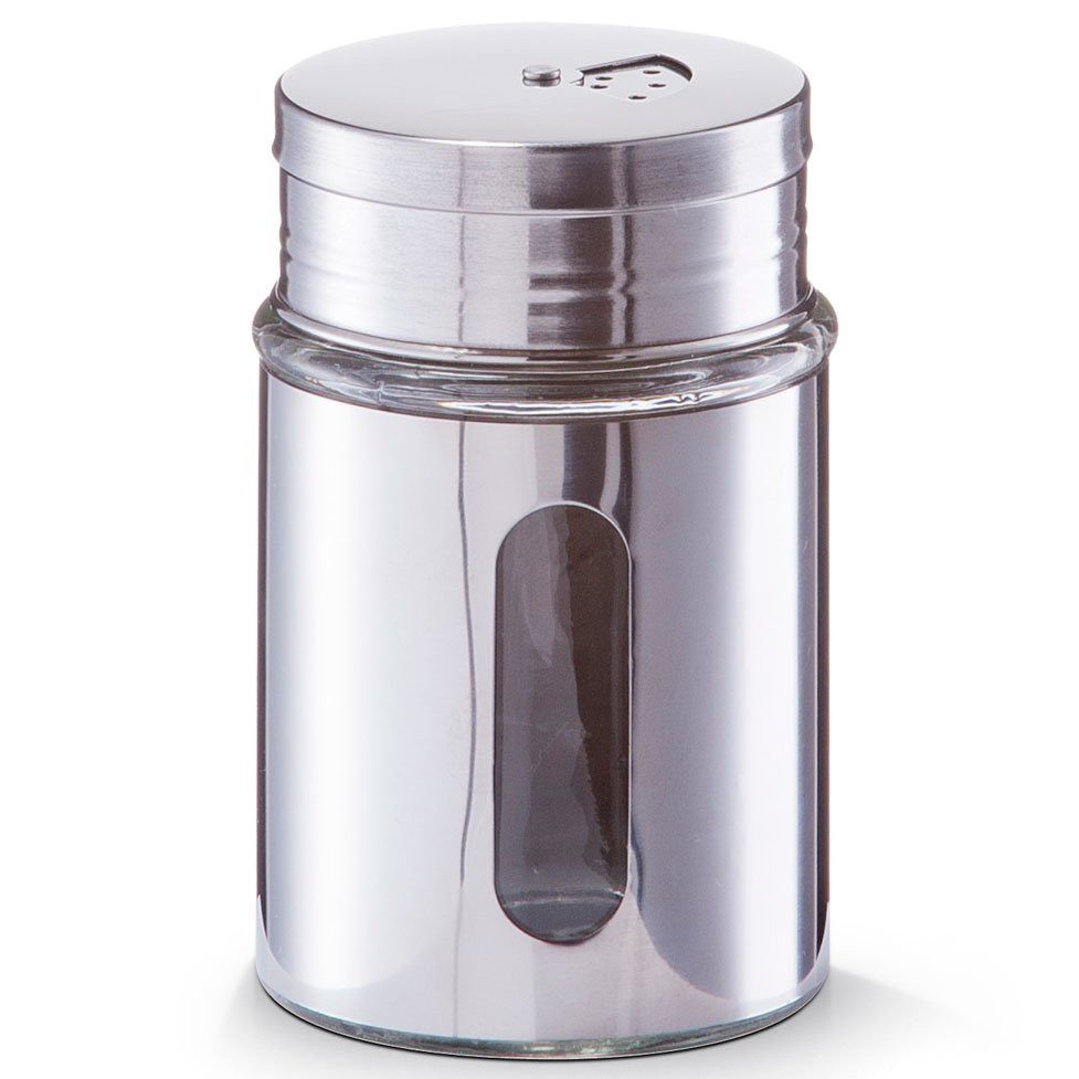 Zeller Present Gewürzbehälter Großer Gewürzhalter aus Glas im Edelstahlgehäuse mit Visier, Zeller, Glas, (einzeln, einzeln)