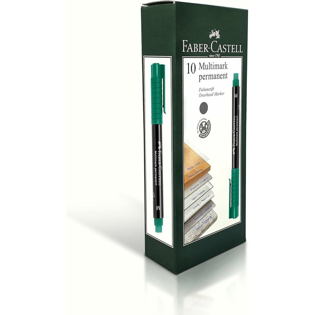 Faber-Castell Marker Dauermarker Multimark 1525 M grün (10 Stück)