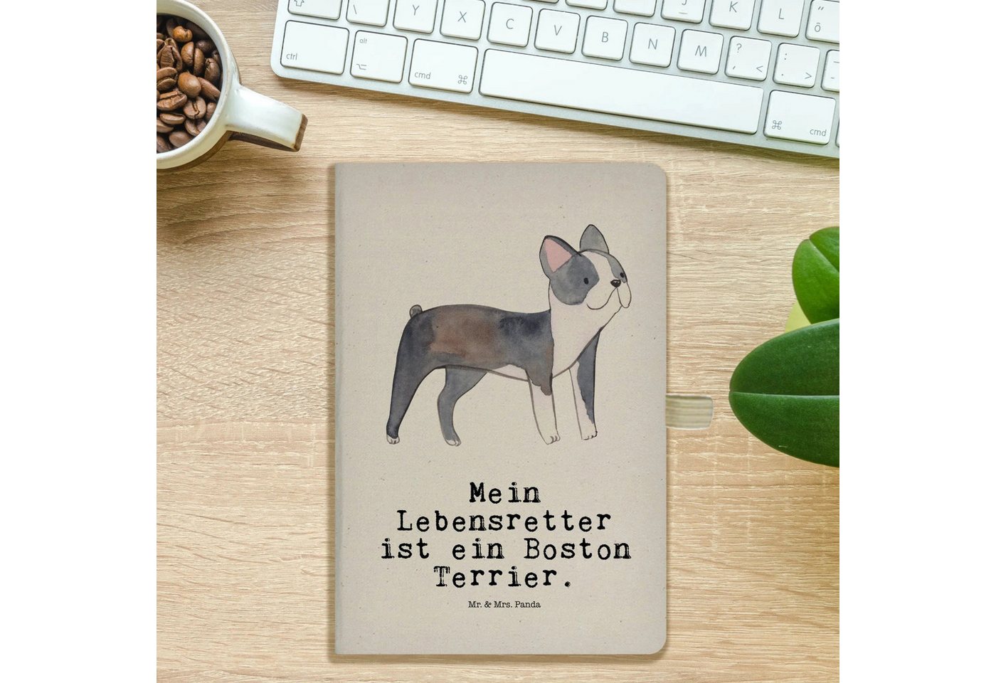 Thumbnail - Mr. & Mrs. Panda Notizbuch Boston Terrier Lebensretter - Transparent - Geschenk, Rassehund, A5 N Mr. & Mrs. Panda, Umwel...