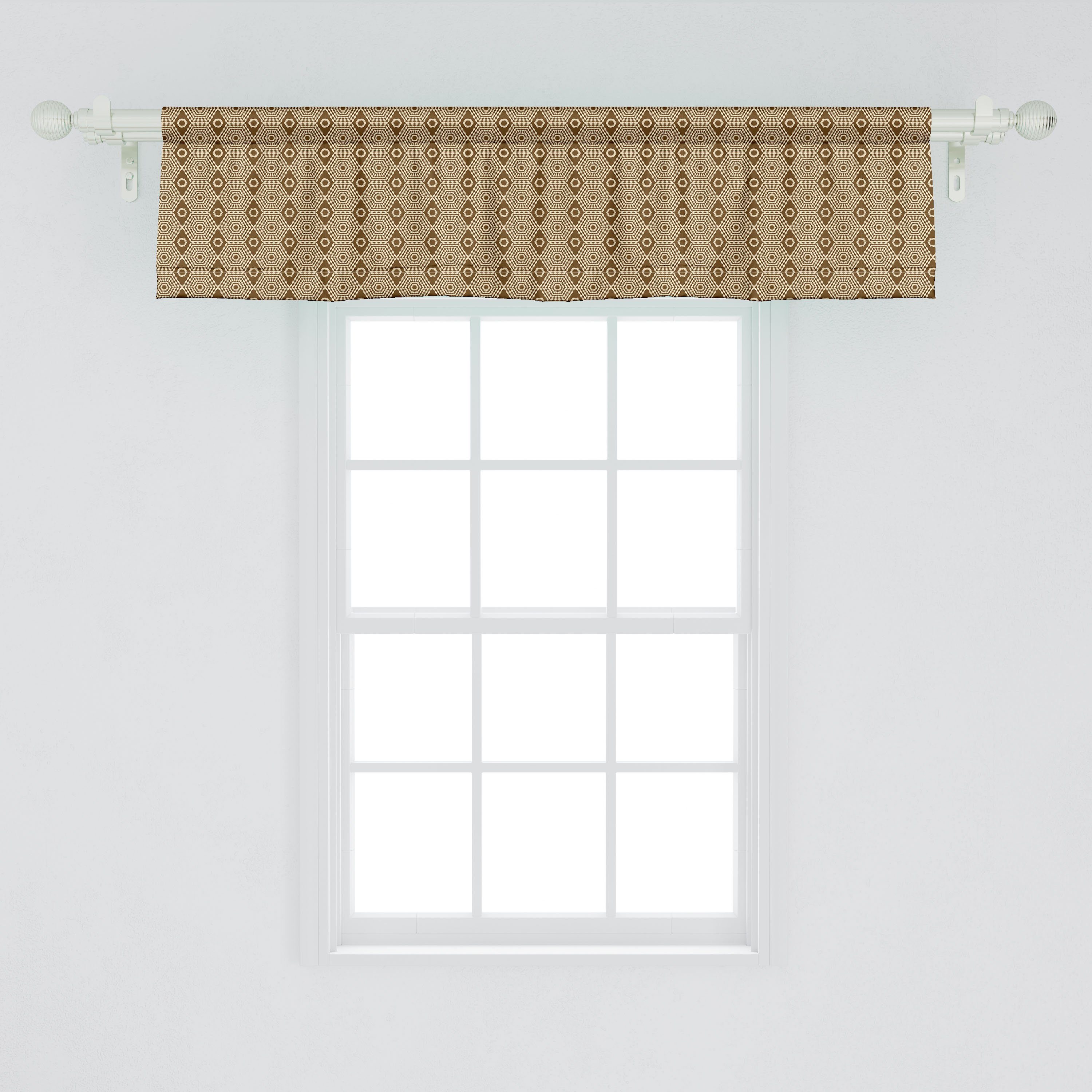 Scheibengardine Stangentasche, Microfaser, Geometrische Küche Abakuhaus, für Formen Vorhang Abstrakt mit Schlafzimmer Dekor Volant Klassische