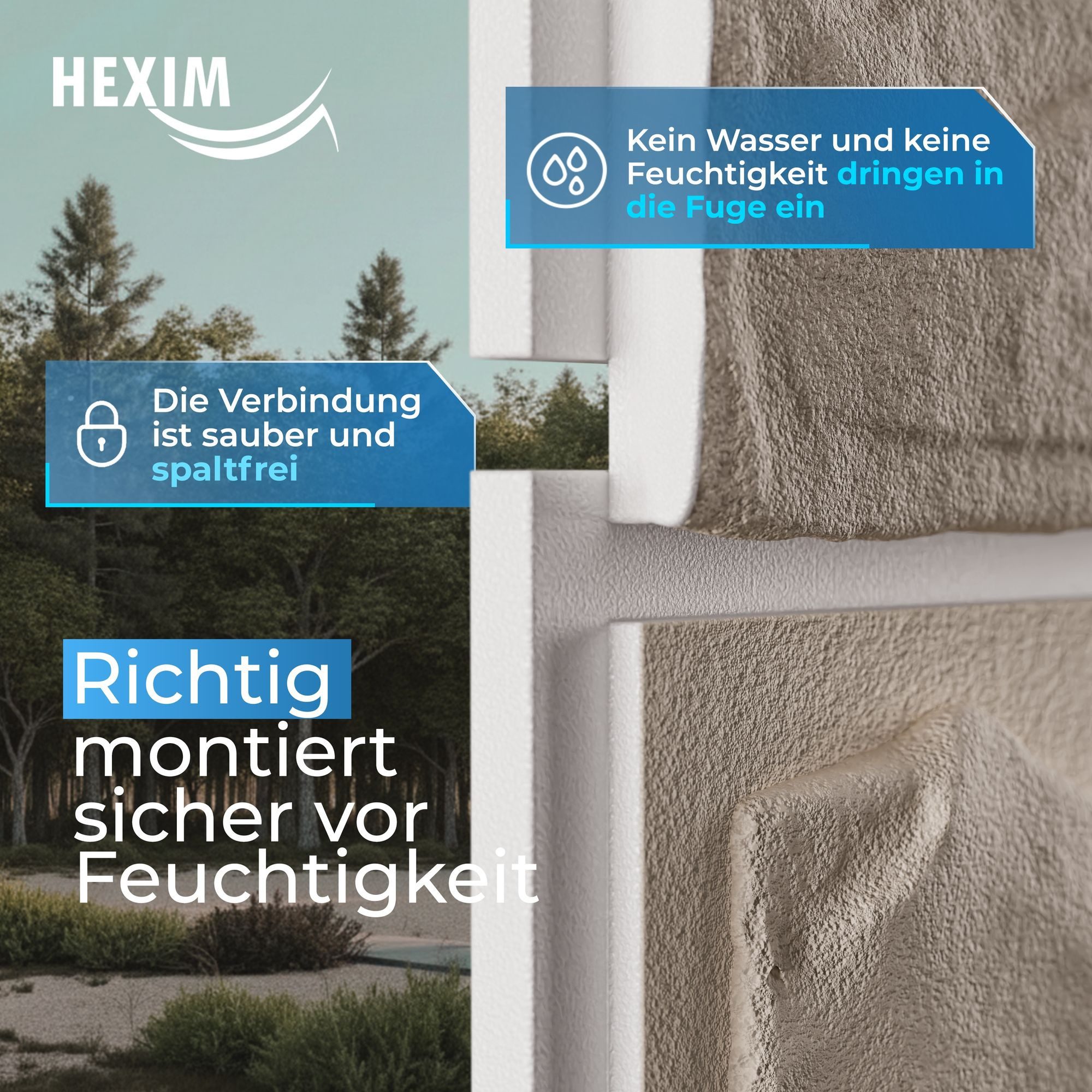 Hexim Wanddekoobjekt FP110 (Fassadenpaneele 1 Stück 121x50cm EPS Styropor Acrylbeschichtung Steinoptik Weiß - 3D Fassadenverkleidungen Innen- & Außenbereich UV-beständig für Hausfassaden (0,61m² FP110)