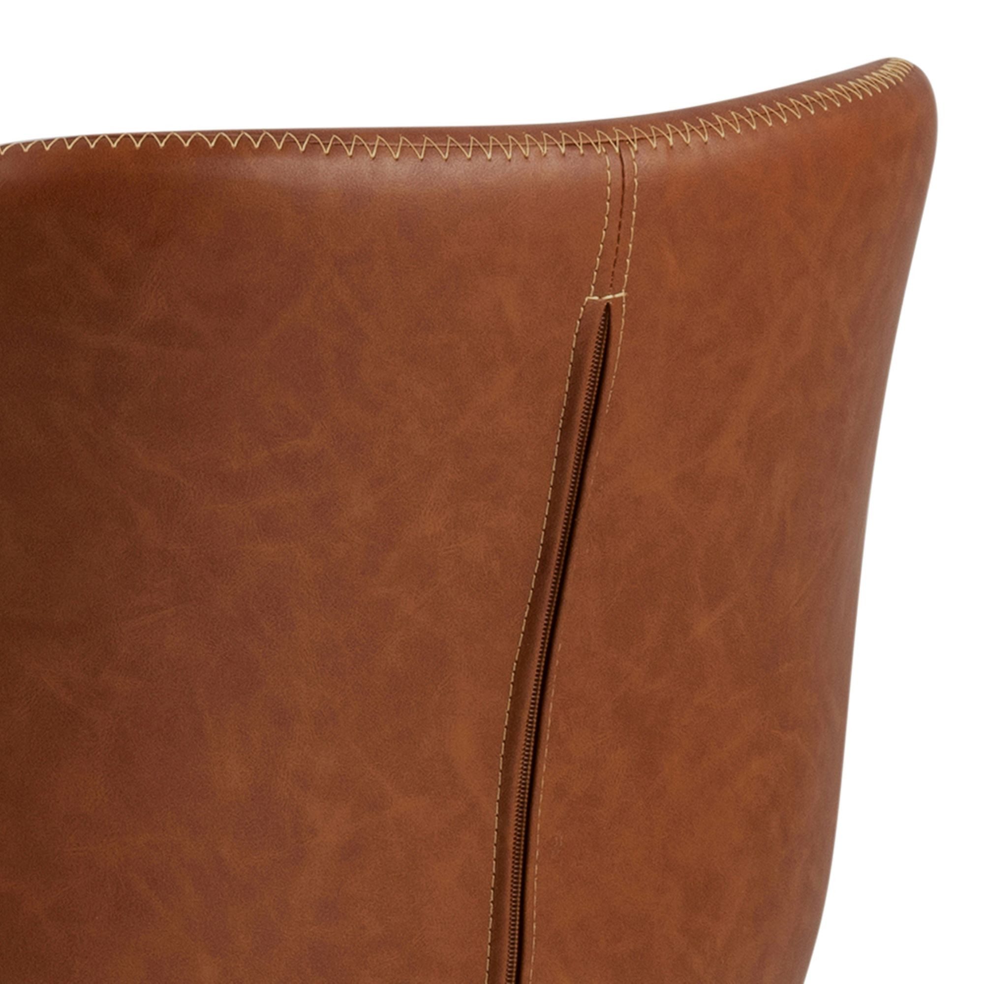 99rooms Polsterstuhl Embet IV (Esszimmerstuhl, Küchenstuhl (2-St), PU retro Leder look, Gestell matt schwarz NC lackiert Rubberwood