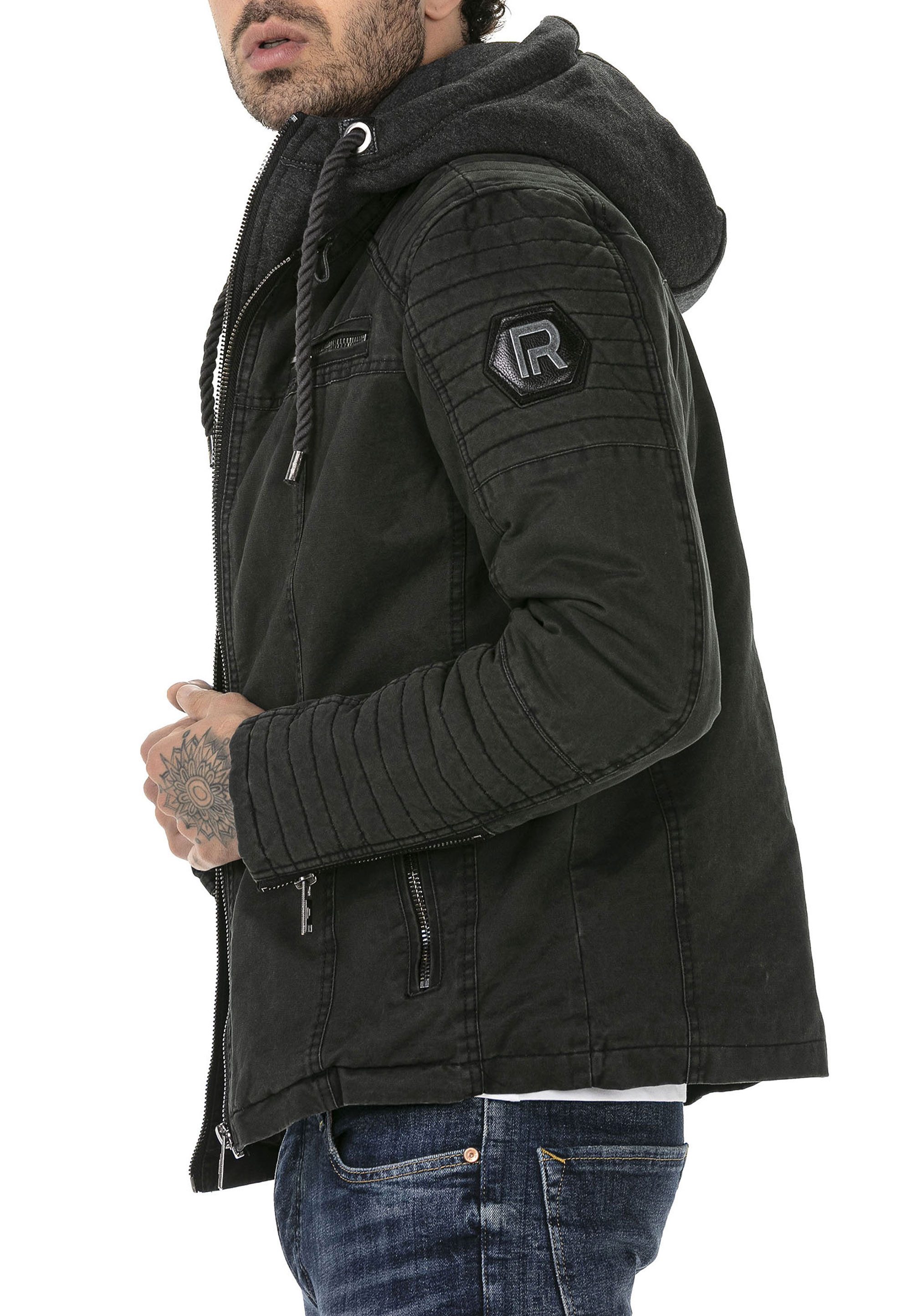 RedBridge Bikerjacke mit abnehmbarer Kapuze Übergangsjacke
