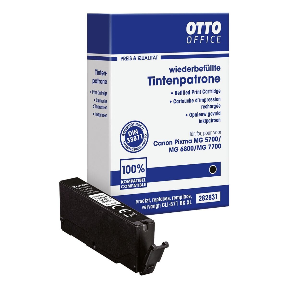 Otto Office CLI-571 BK Tintenpatrone (ersetzt Canon »CLI-571 BK« XL, schwarz)