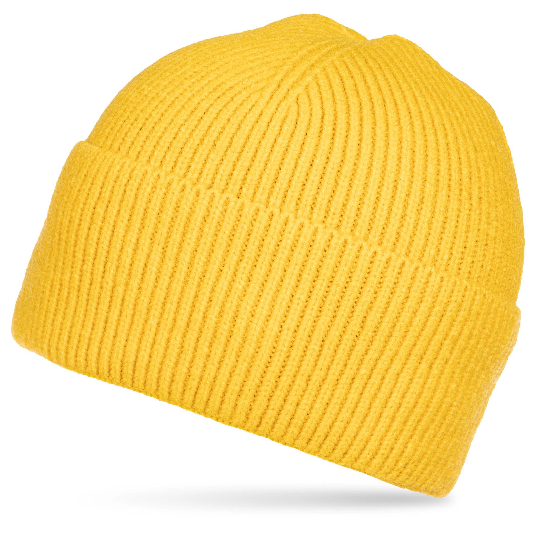 Caspar Beanie MU221 Unisex Beanie Fischermütze mit Rippenstrick Muster mit breitem, lässigem Umschlag für einen guten Halt beim Tragen