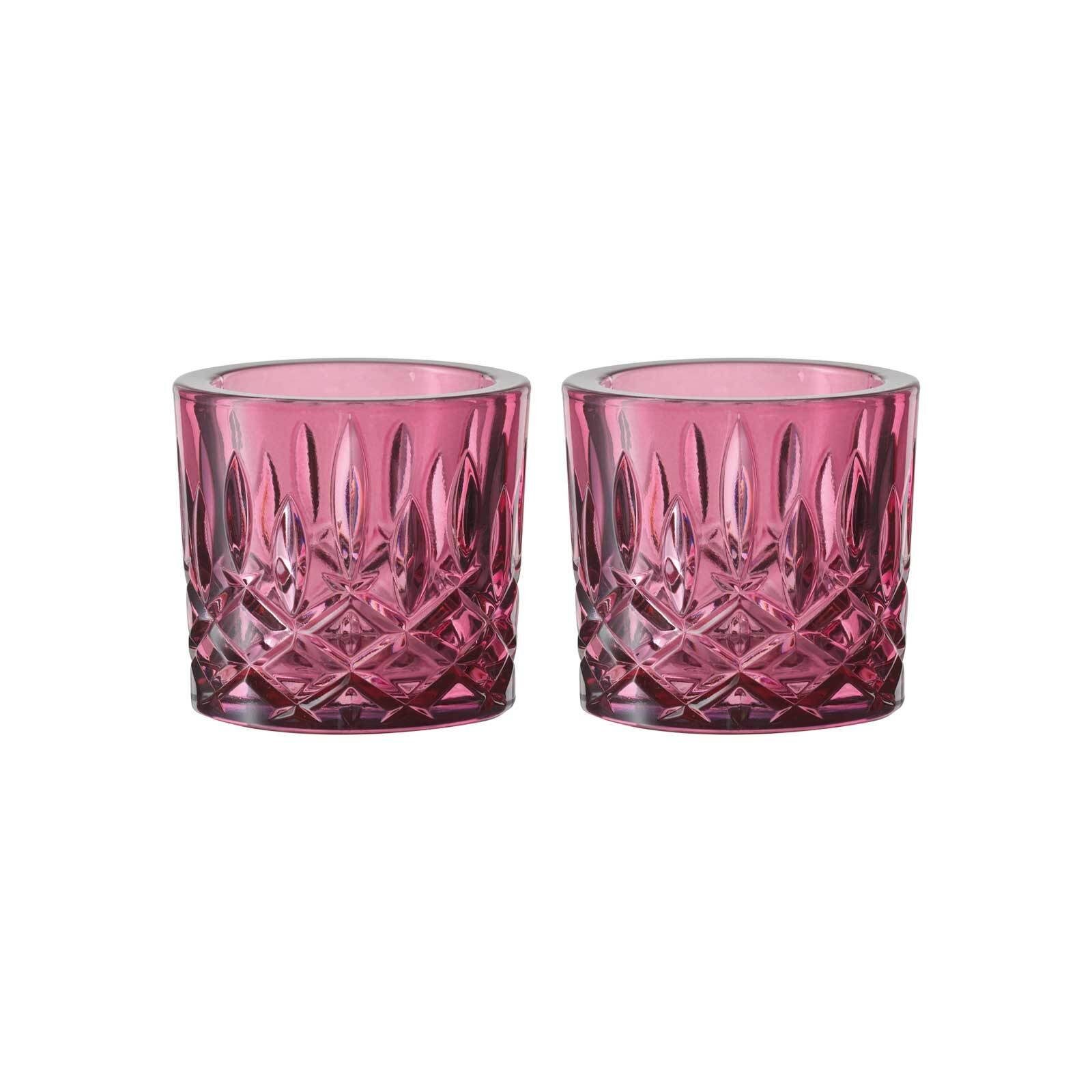 Nachtmann Teelichthalter Noblesse Votives Teelichthalter ø 7,1 x 6,6 cm (2 Teelichthalter, 2 St) Berry