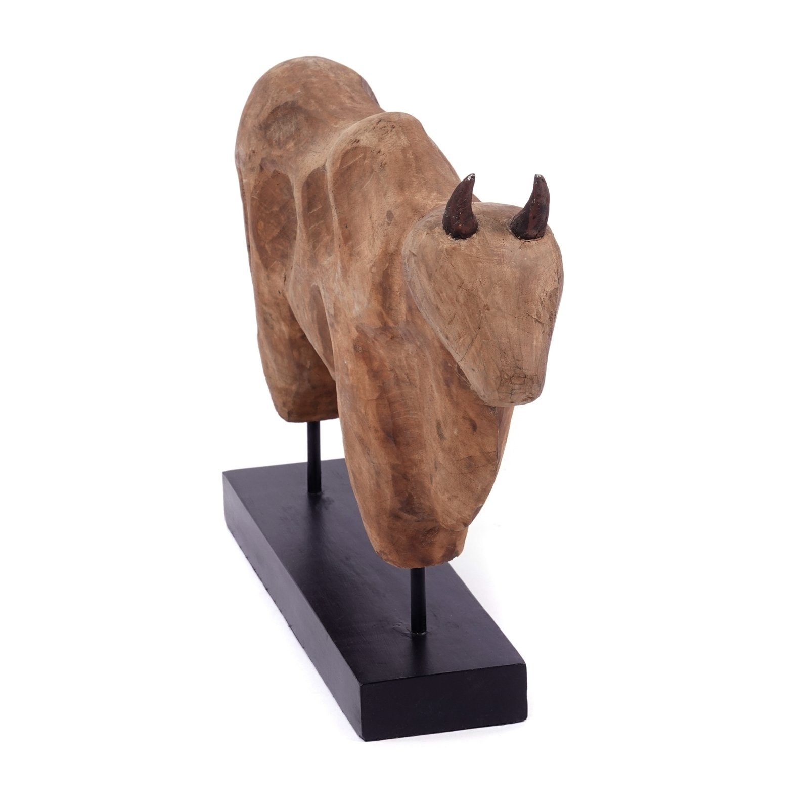 CREEDWOOD Skulptur STIER SKULPTUR "BULL", Mangoholz, 48cm, Holz Bulle, Stier Aufsteller