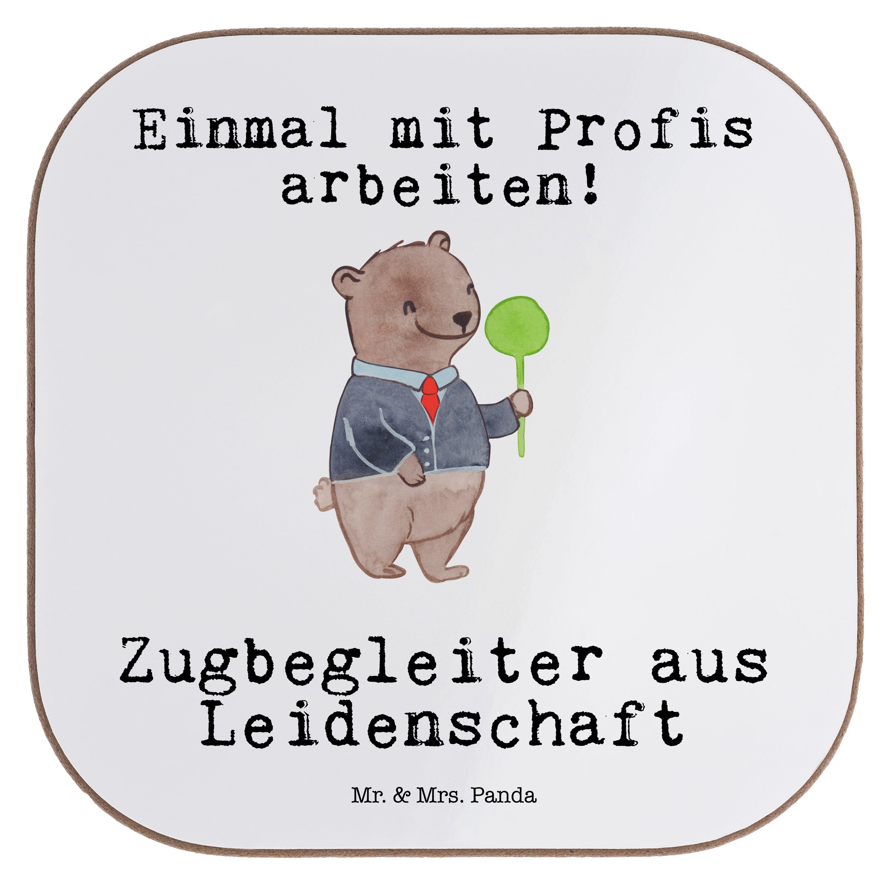 Standardmäßiges limitiertes Überseemodell! Mr. & Mrs. Getränkeuntersetzer Leidenschaft Zugbegleiter - - Untersetzer Panda aus Weiß Gläser, Geschenk, 1-tlg