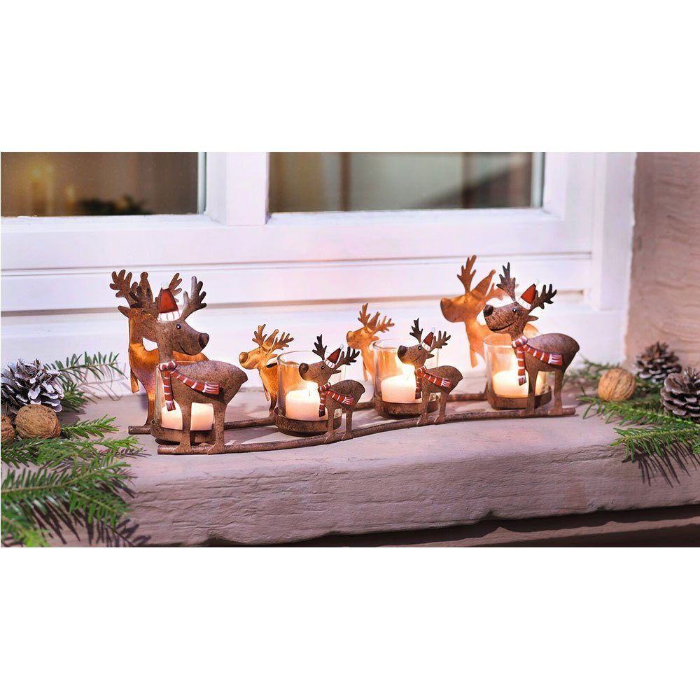 Home-trends24.de Windlicht Windlicht Rentier 5tlg Deko Teelichthalter Beleu günstig online kaufen
