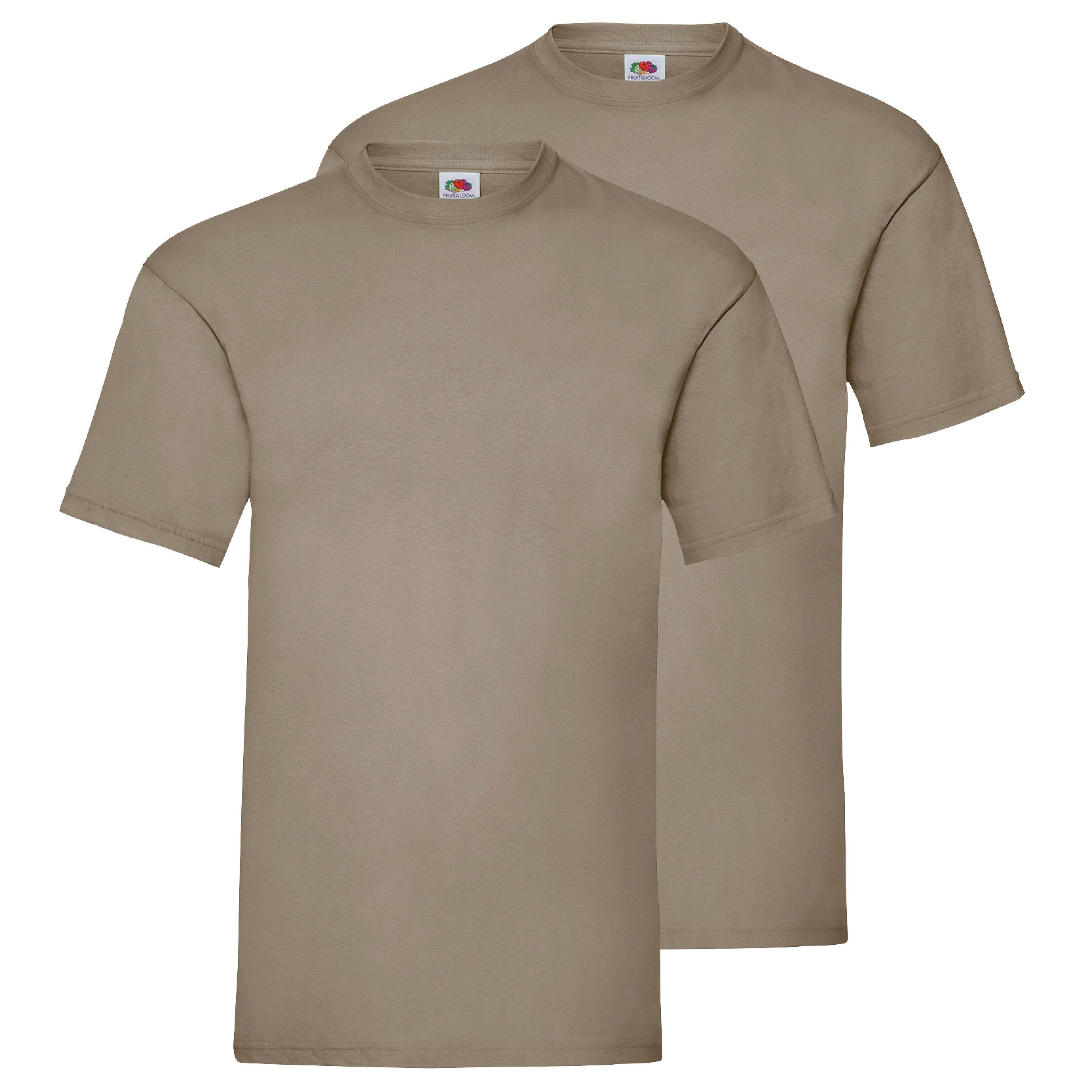 Rundhalsshirt khaki T-Shirt the Loom of Fruit Valueweight