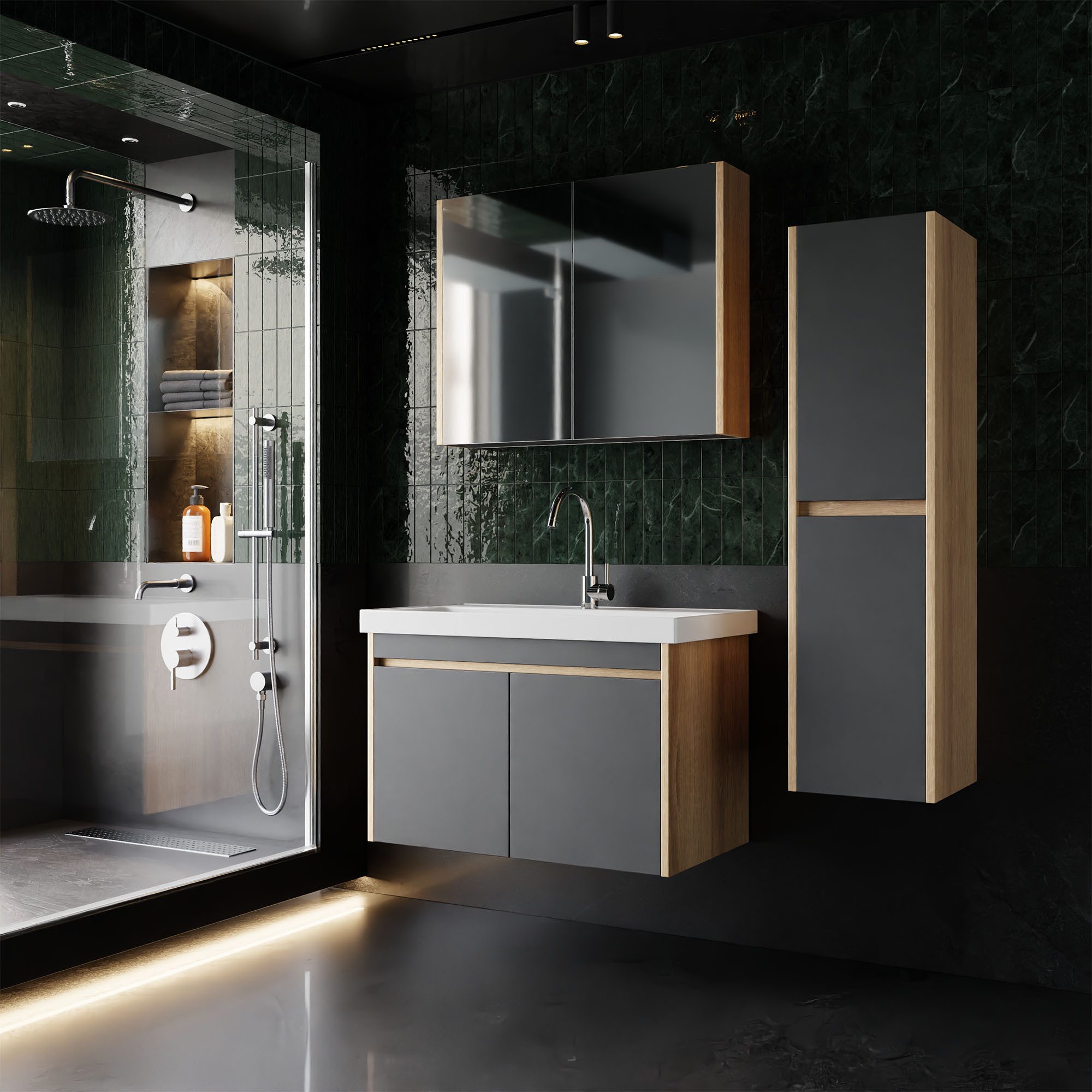 Karen Badmöbel-Set Badmöbel Set Dallas 4-Teilig Komplett-Set, (4-Teilig Kom günstig online kaufen