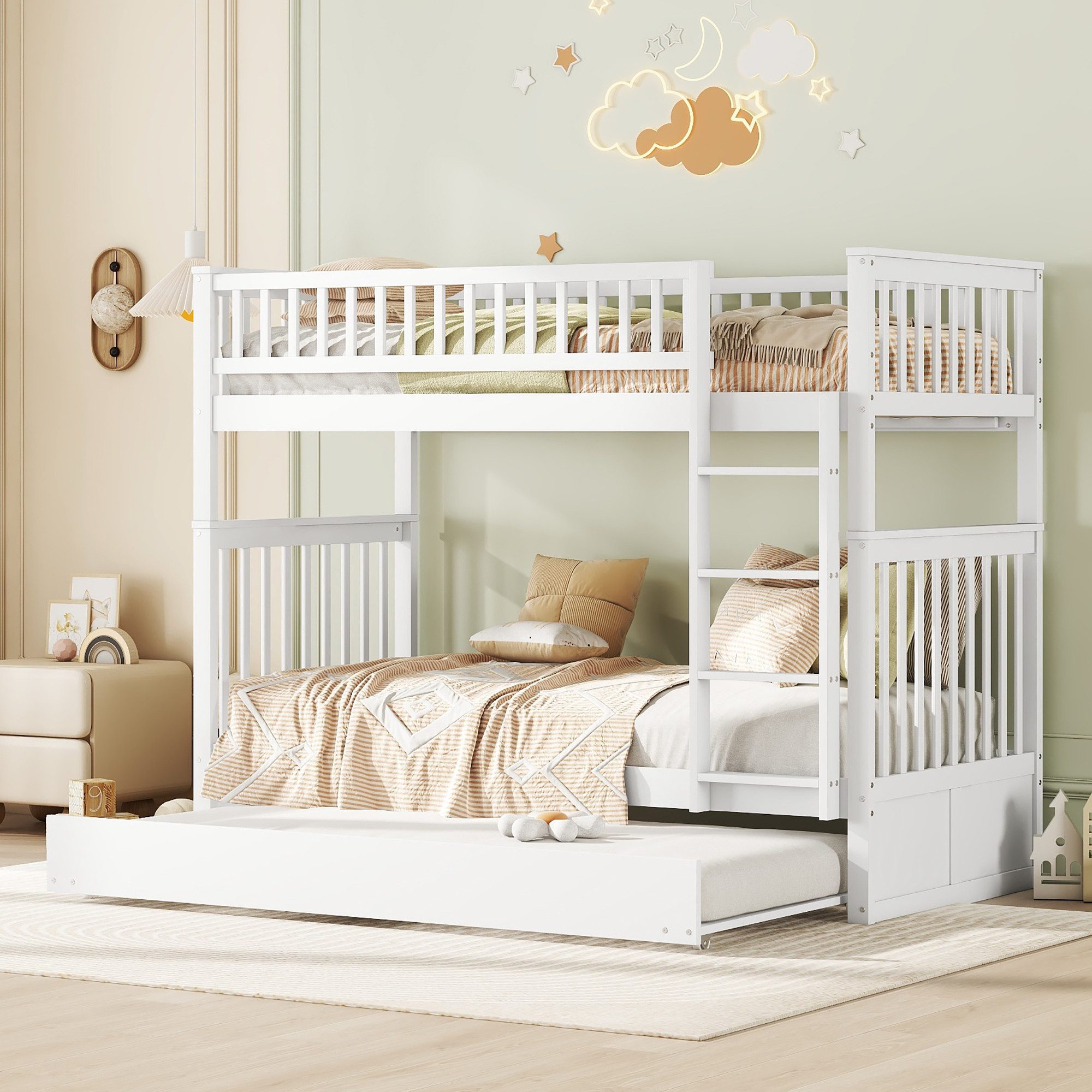 Etagenbett trennbares Stockbett mit ausziehbarem Zusatzbett