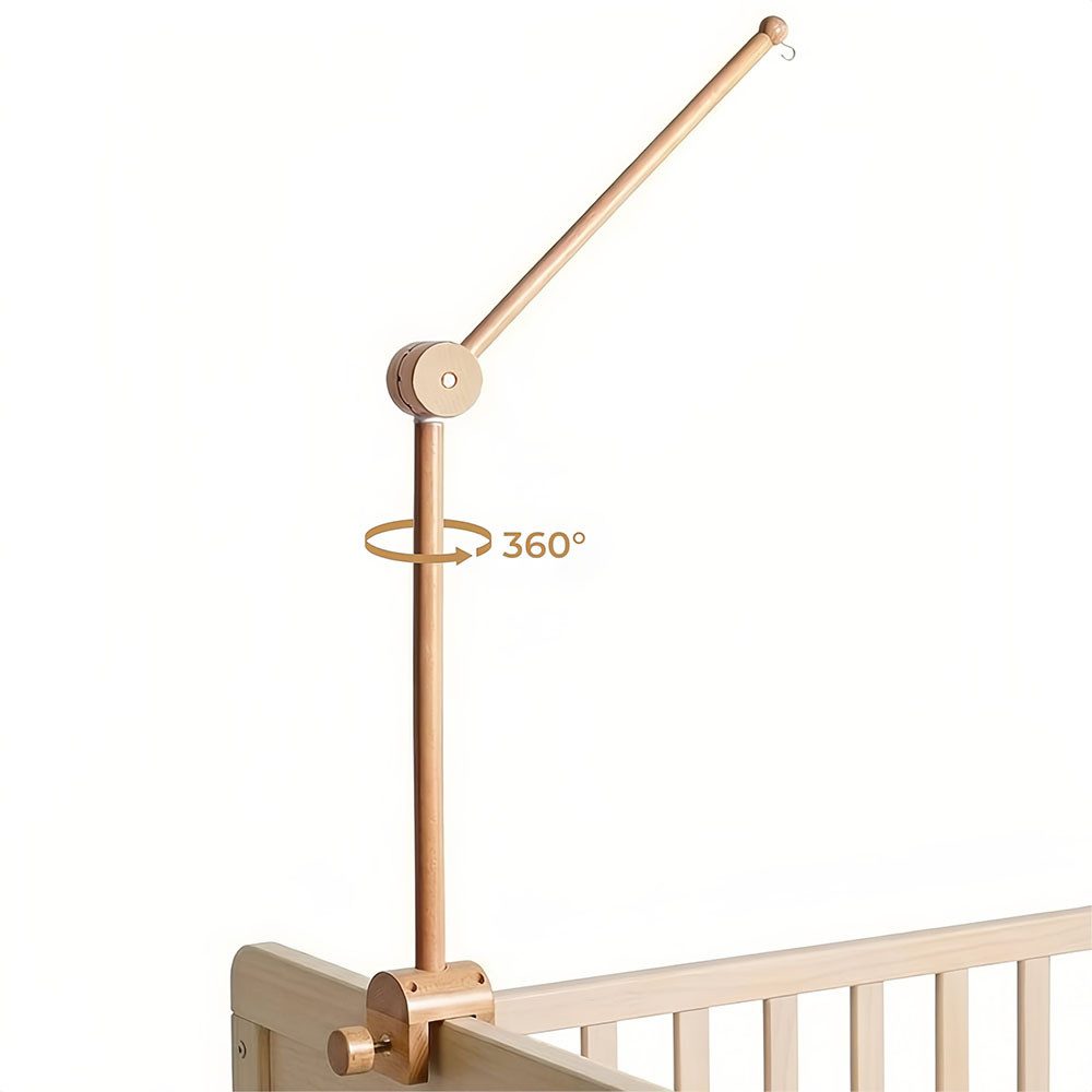 AFKSMILE Himmelstange Mobile Halterung Holz für Babybett, Aufhängung Windspiele Bettglocke, Angepasst Mobile Halter Gestell Stange für Kinderzimmer-Dekoration