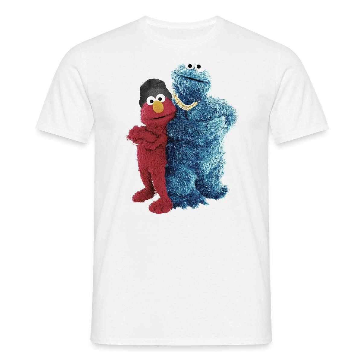 Spreadshirt T-Shirt Sesamstraße Gangster Krümelmonster & Elmo Männer T-Shirt (1-tlg)