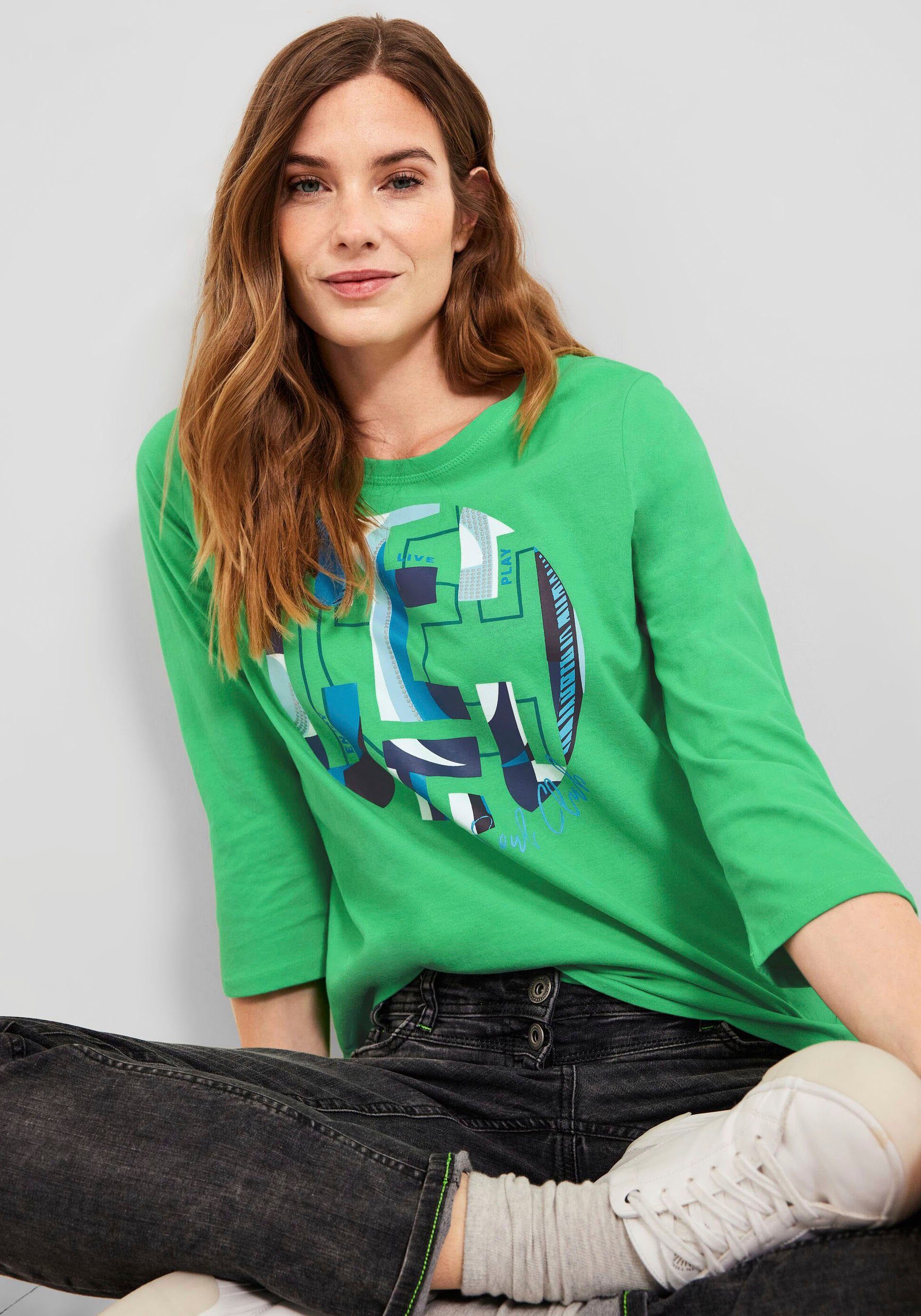 Cecil 3/4-Arm-Shirt in modernem Design green smash