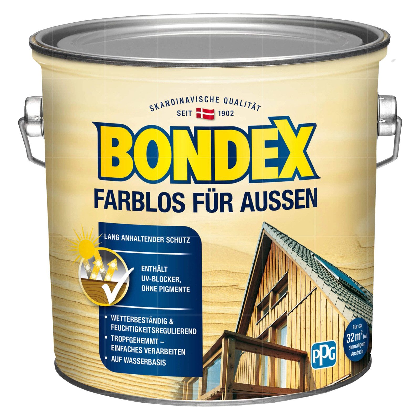 Bondex Holzschutzlasur Farblos für Aussen - 2.5 Ltr