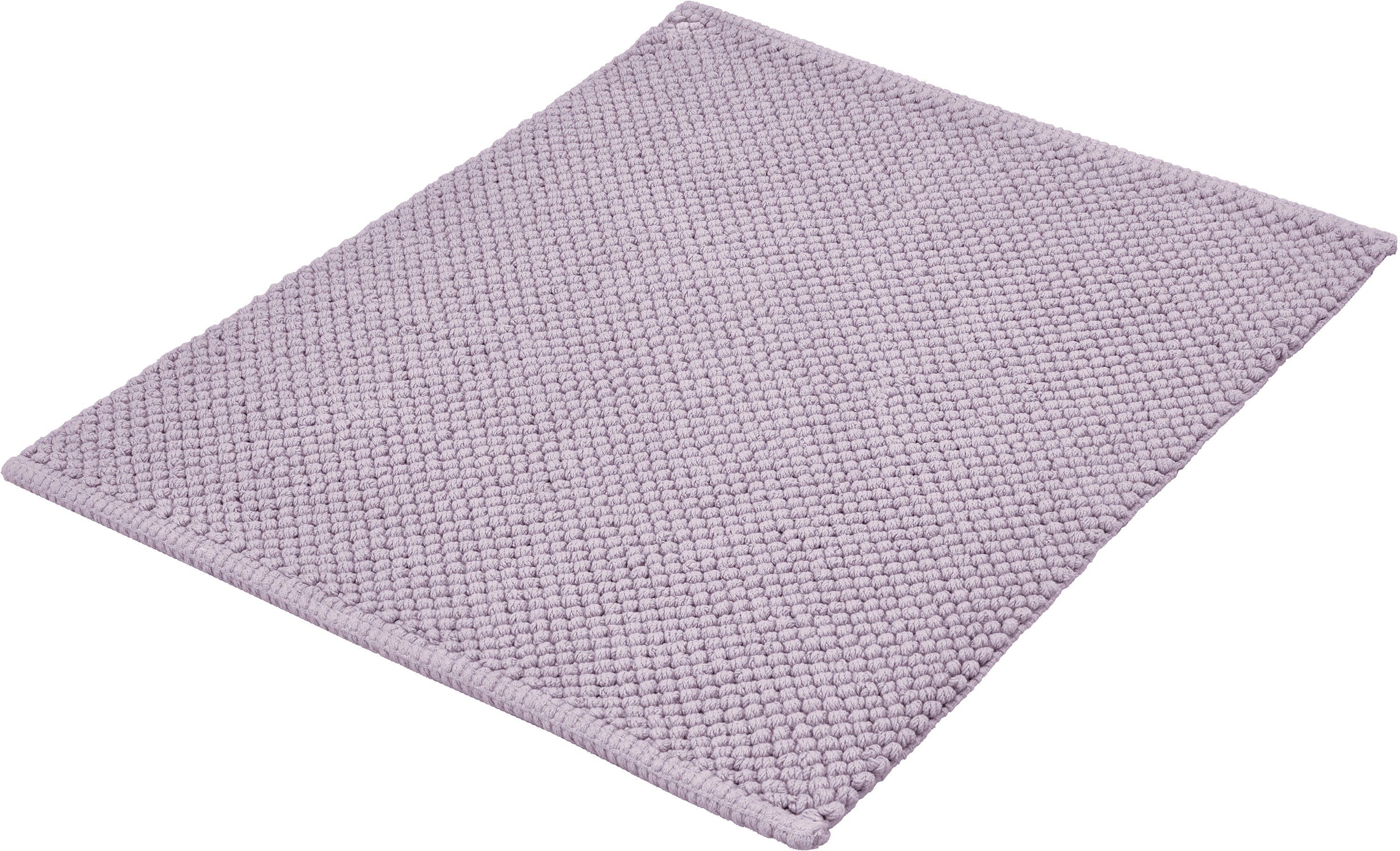 Badematte Punto Kleine Wolke, Höhe 5 mm, rutschhemmend beschichtet, fußbodenheizungsgeeignet, Baumwolle, rechteckig, Badteppich, Uni Farben, Oberfläche reine Baumwolle