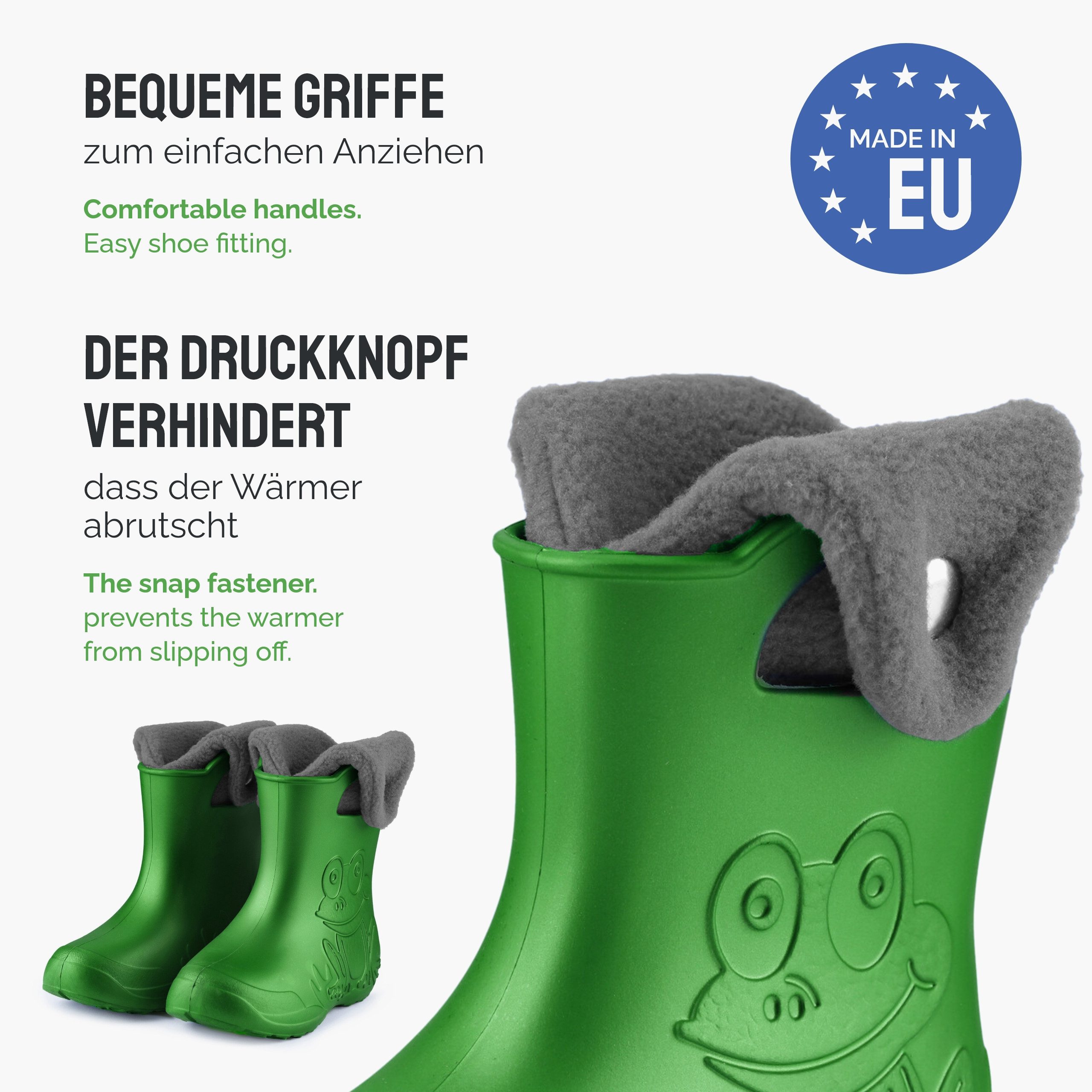 Ladeheid EVA Regenschuhe mit herausnehmbares Innenfutter LA-CA-04 Gummistiefel Kinder gefüttert und federleicht – Bild 5 von 5