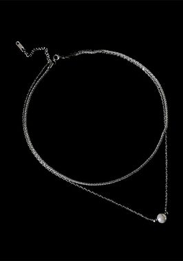 Fancifize Kette mit Anhänger mehrreihiges Kette aus Edelstahl mit Perle BB-G22, Halskette Halsschmuck