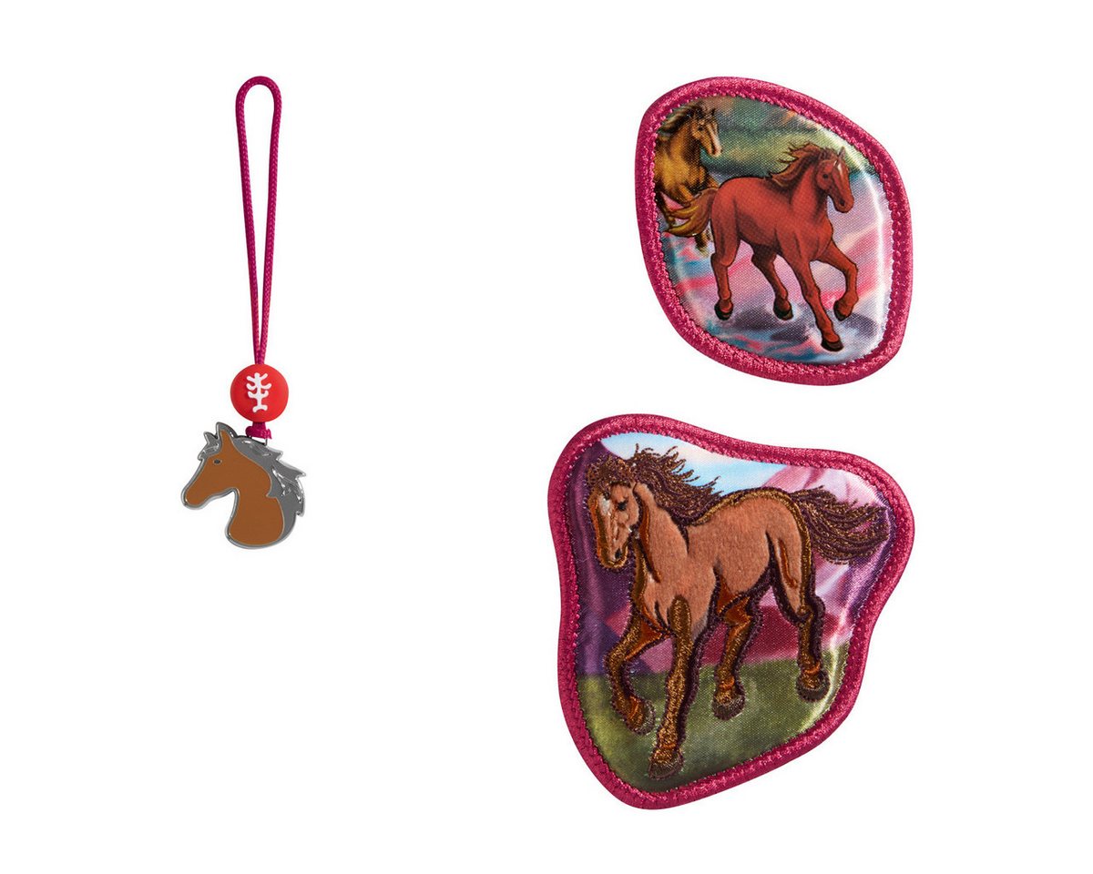 Step by Step Schulranzen MAGIC MAGS, Wild Horse Nora 3-teilig (3-teilig), Motivanhänger, Glücksbringer