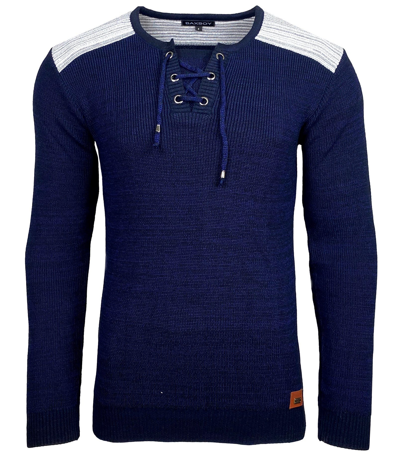 Strickpullover Baxboy Herren Pullover V-Neck Strick-Pullover Moderner Männer 52205