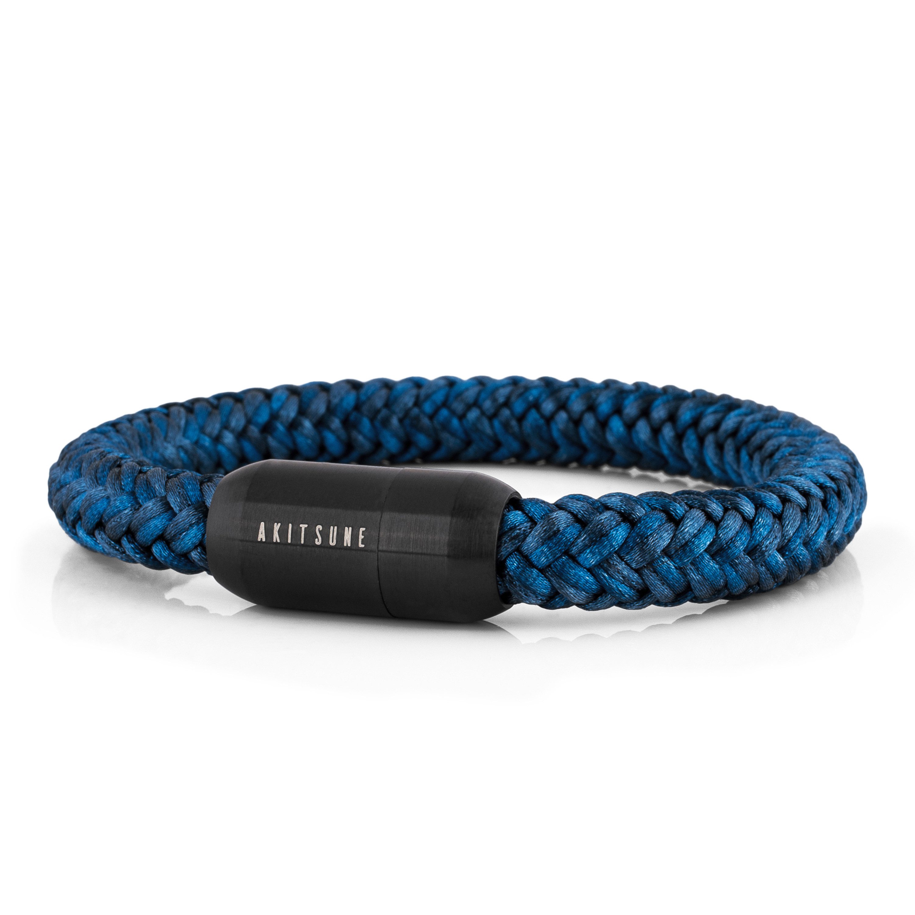 Akitsune Armband Portus Segeltau-Armband Schwarz-Navyblau 19cm