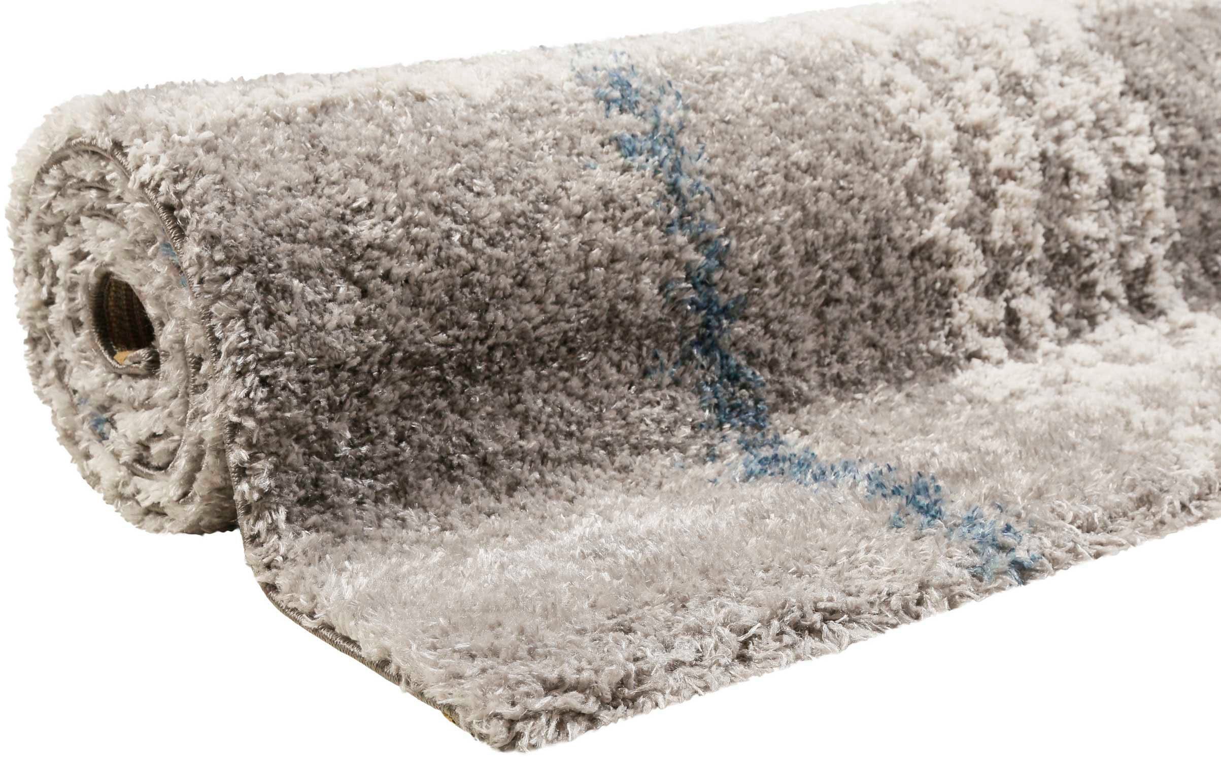 Esprit Hochflor-Teppich Nora ESP-80336, rechteckig, Höhe: 30 mm, Shaggy, Langflor, mit Karo-Muster, Wohnzimmer