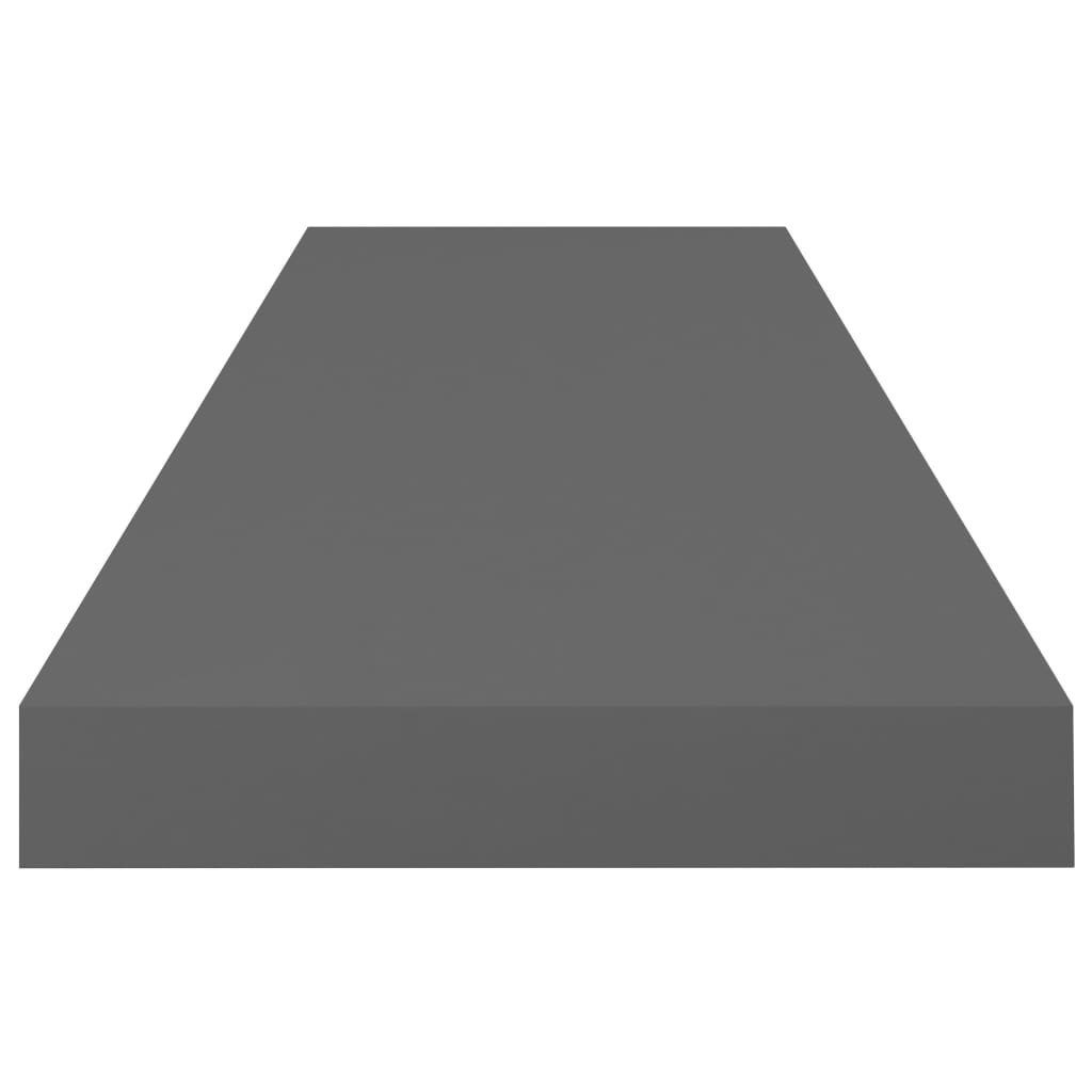 vidaXL Wandregal Schwebende Wandregale 4 Stk Hochglanz-Grau 80x23,5x3,8cm MDF