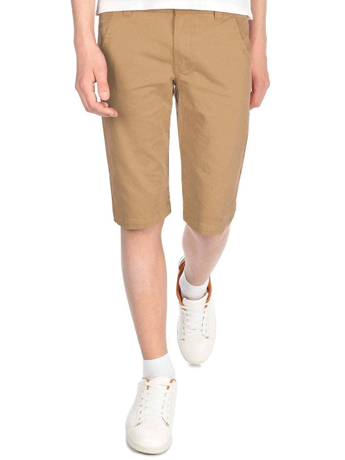 Chino Bund (1-tlg) Chinoshorts Shorts mit elastischem Kinder Beige Jungen BEZLIT