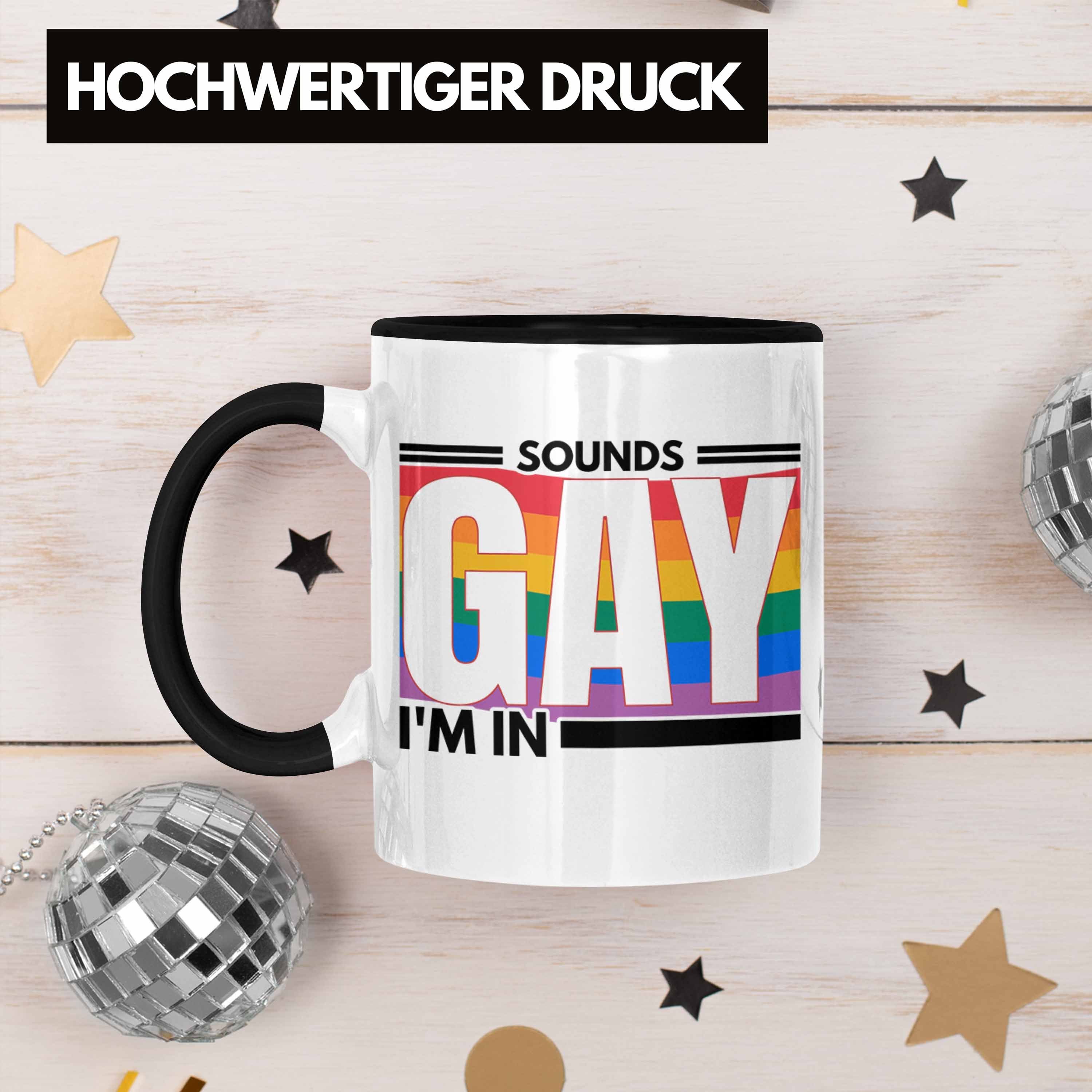 Gay In Schwule Tasse Schwarz - LGBT Lesben Transgender Trendation für Regenbogen Regenbogen Sounds Geschenk Im Lustige Grafik Tasse Trendation