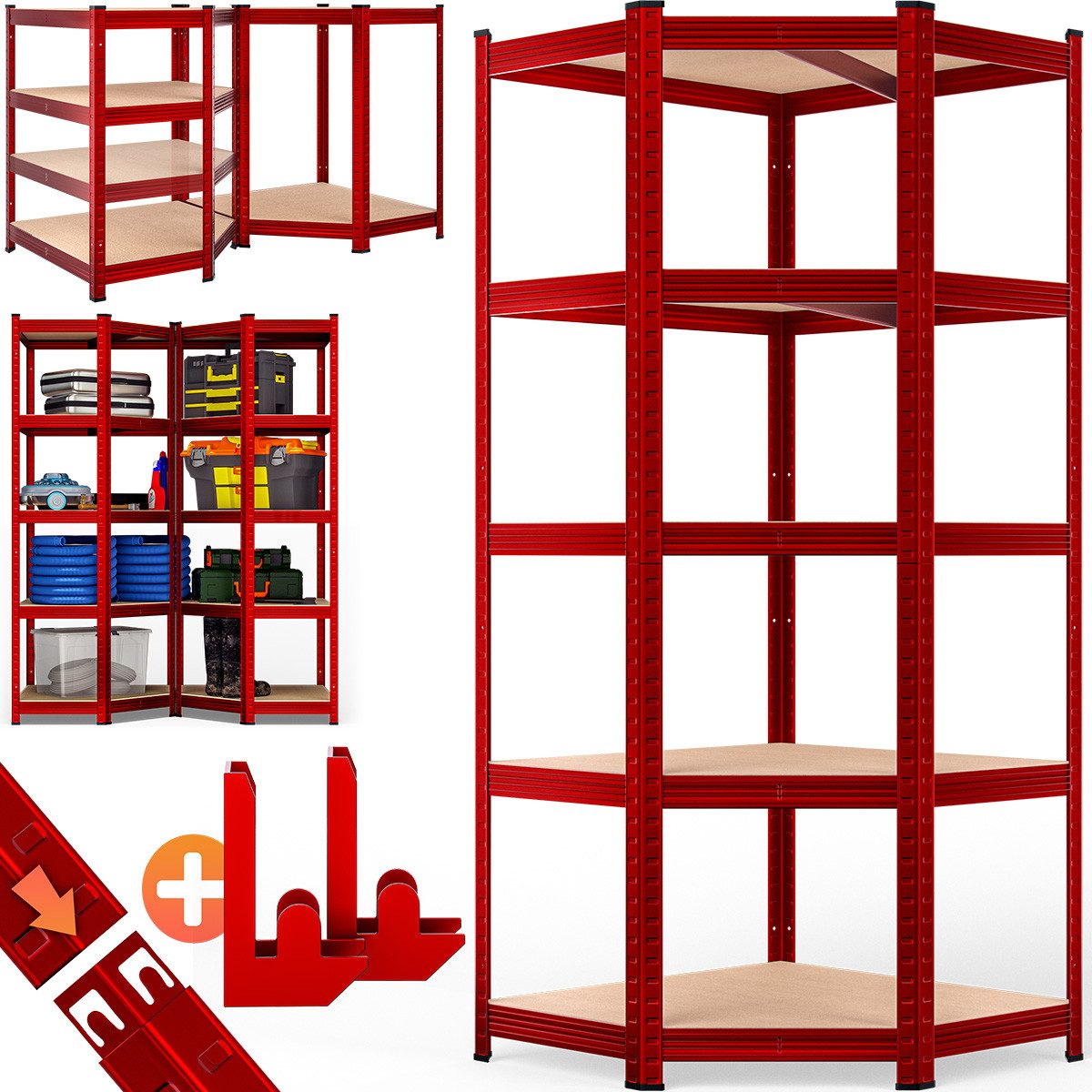 monzana Schwerlastregal, Eckregal 180x70x40cm 875 kg 5 MDF-Platten Regal La günstig online kaufen