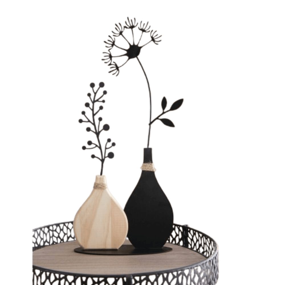 Home-trends24.de Dekofigur Vase Metalldeko Skulptur Deko Figur Objekt Blume günstig online kaufen