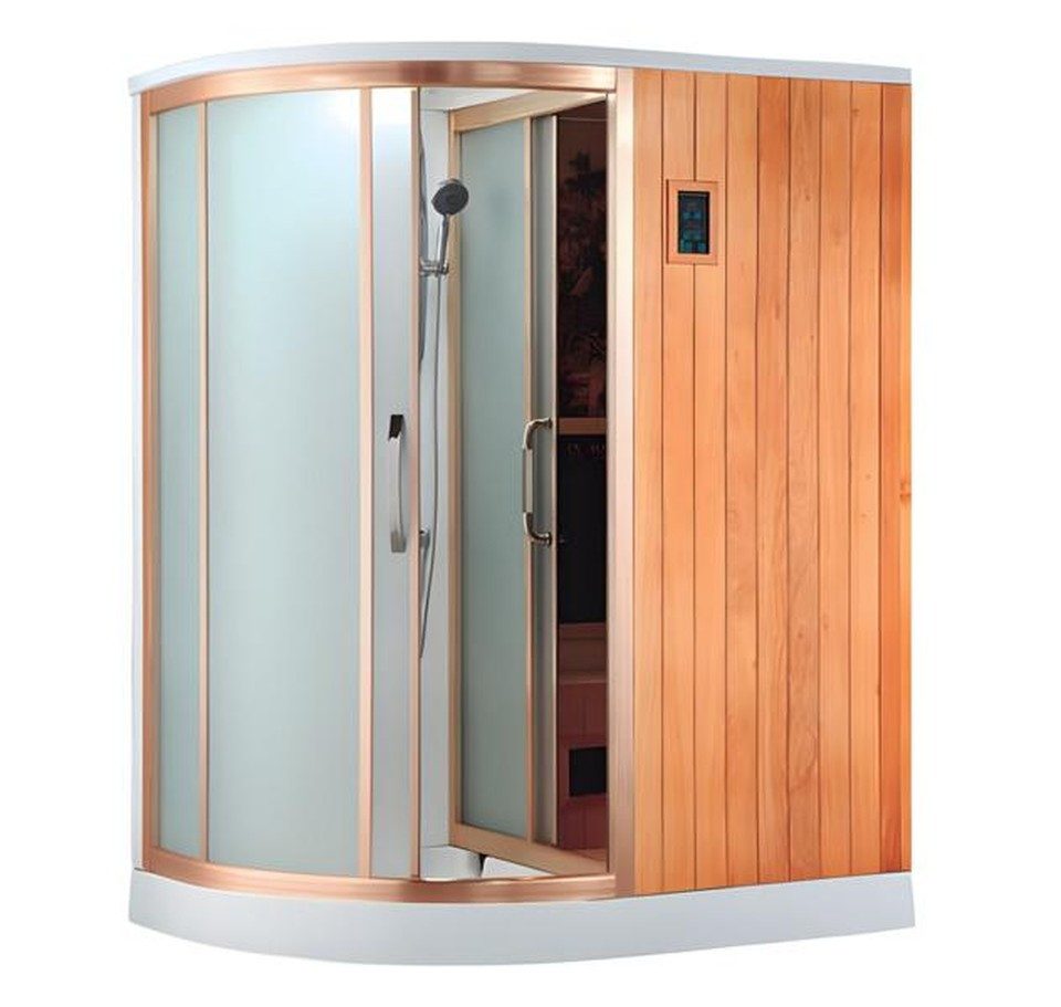 Xlmoebel Dampfdusche XLMOEBEL Dampfdusche aus massivem Holz mit Bluetooth-Funktion, BxT: 110x172 cm, Made in Europa