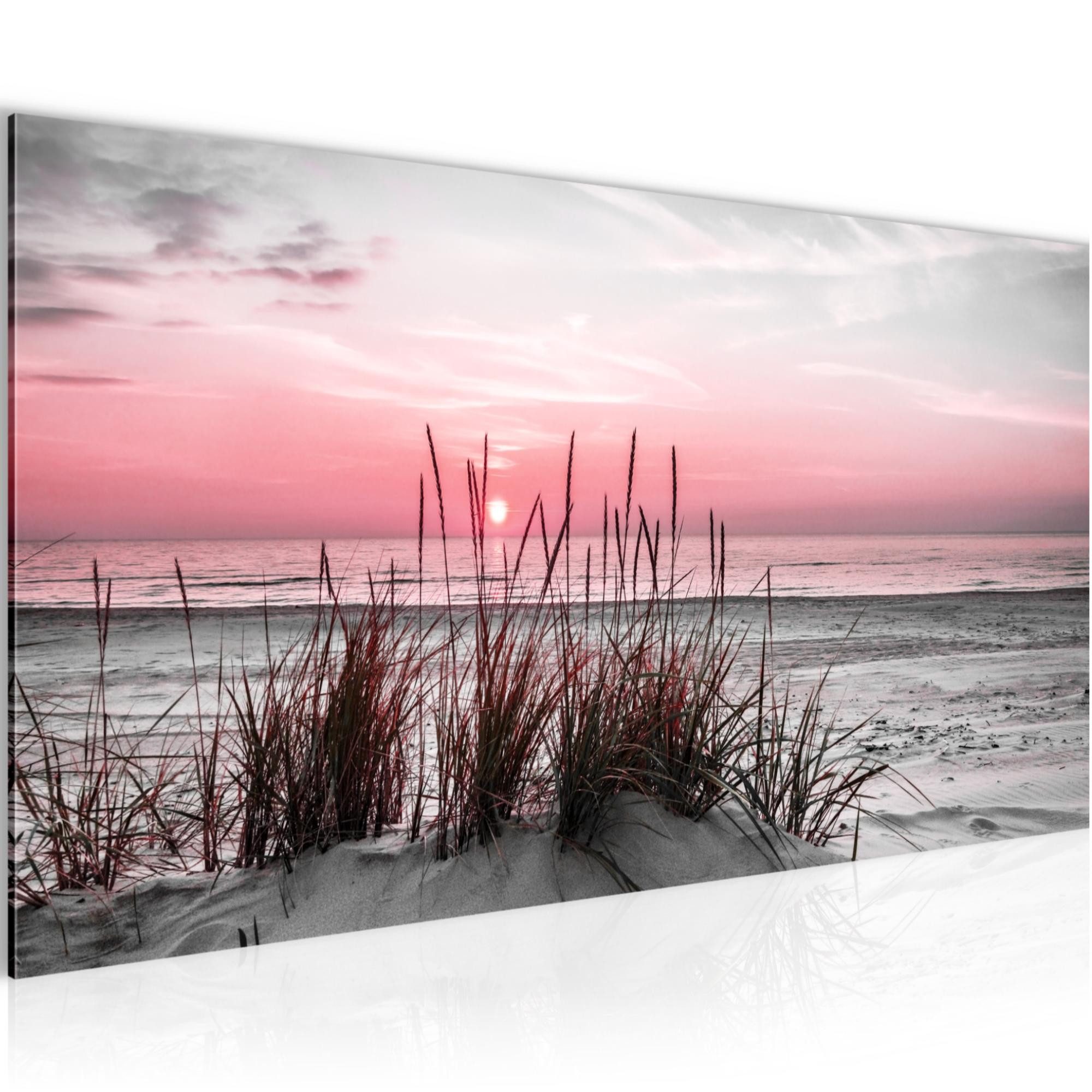 Runa Art Wandbild Ostsee Strand Meer Bild Urlaub Deko Wohnzimmer Grau Rosa, Ostsee (1 St)