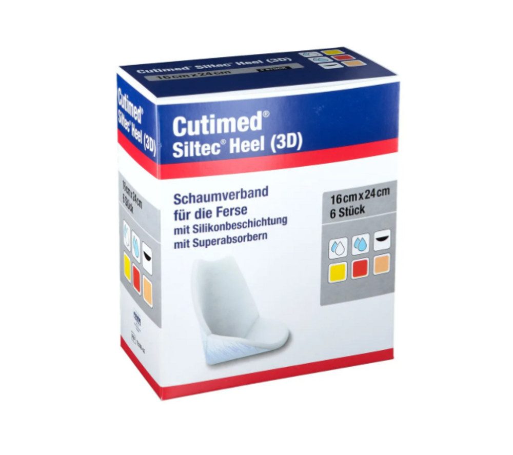 BSN medical GmbH Wundpflaster CUTIMED Siltec Heel 3D 16x24 cm Kompressen (Spar Set, 1 St., Wundheilung unterstützen, Feuchtes Wundmilieu fördern), Hautfreundliche Wundversorgung