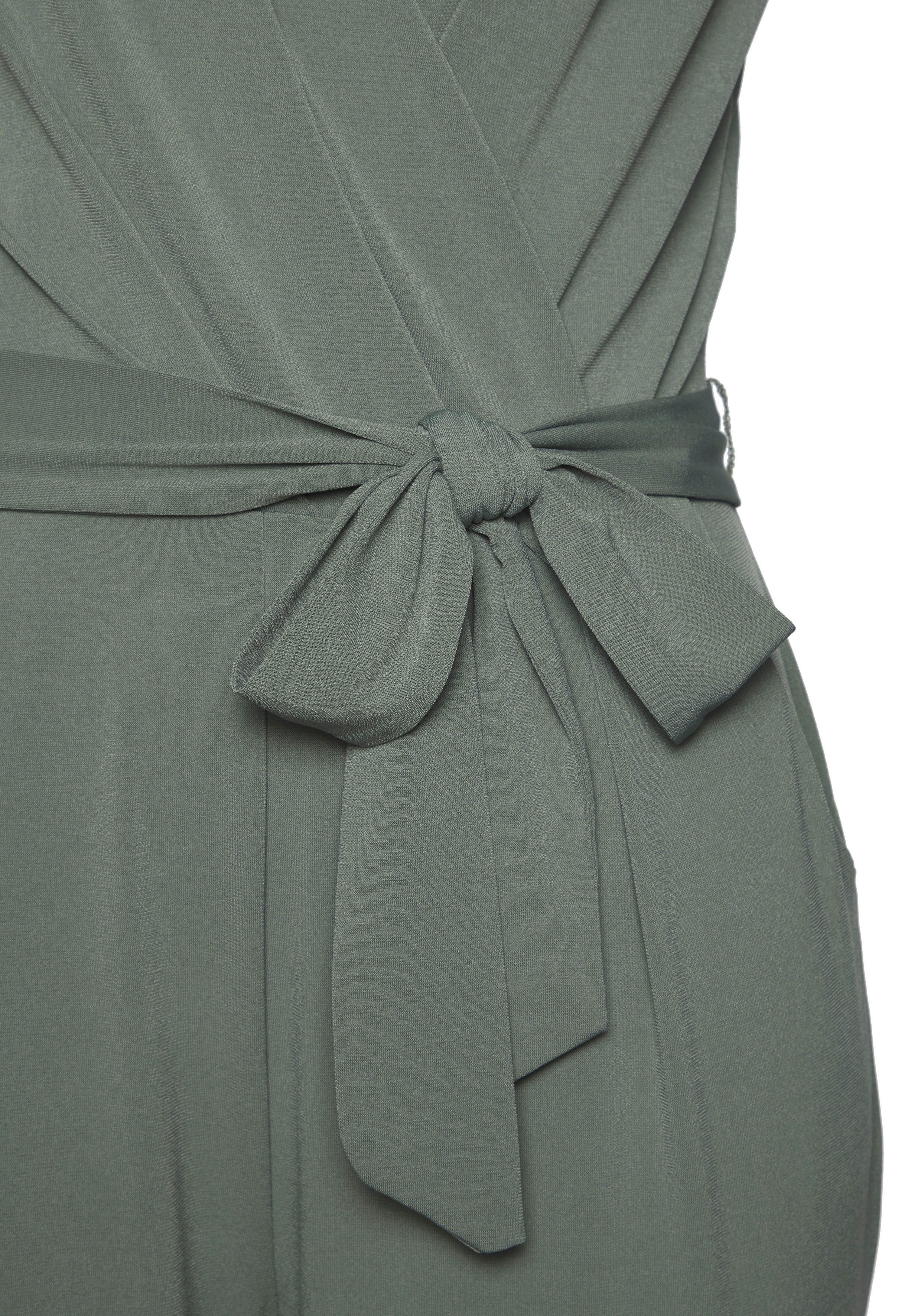 LASCANA Overall (mit Bindegürtel) aus knitterfreier Ware, eleganter Jumpsuit in Wickeloptik, bügelfrei