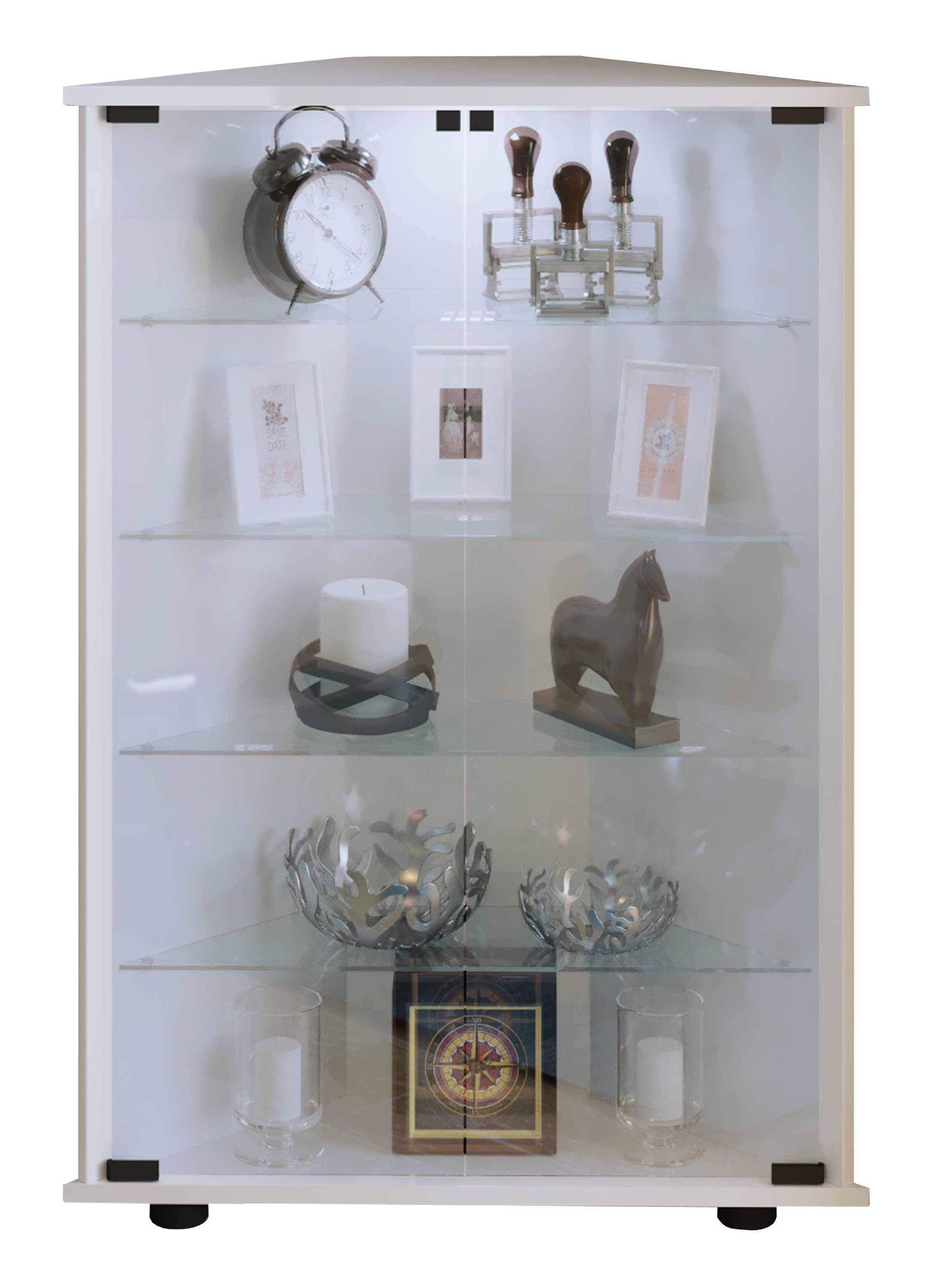 VCM Standvitrine Holz Glas Eckvitrine Vitrine günstig online kaufen