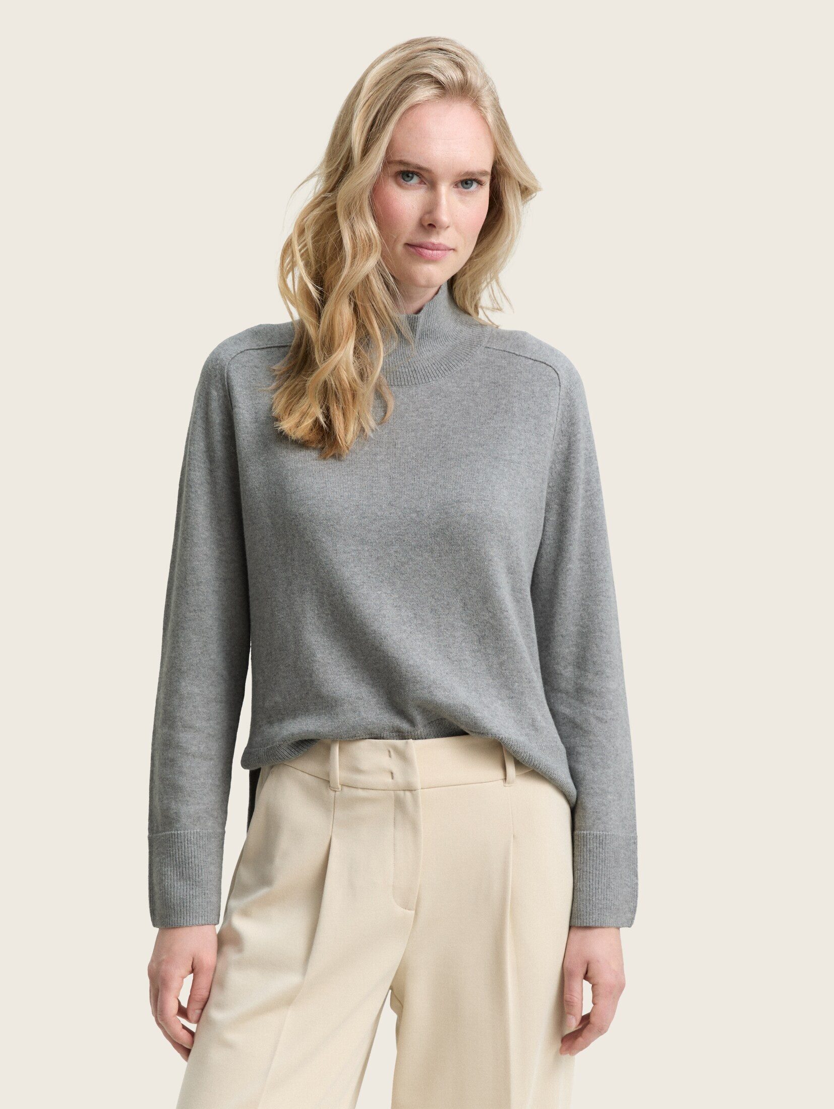 TOM TAILOR Strickpullover Strickpullover mit Stehkragen günstig online kaufen
