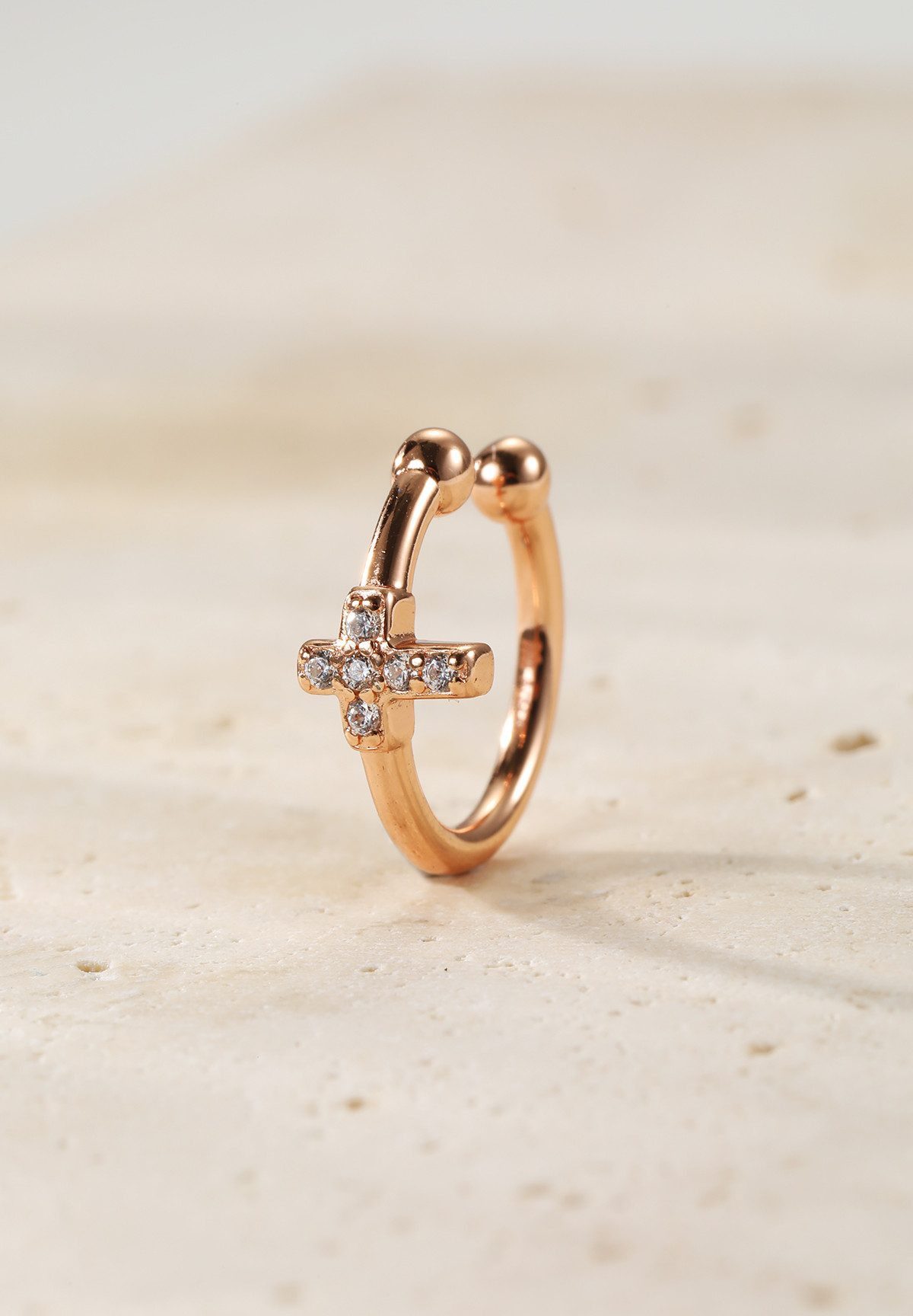 Hey Happiness Ohrklemme Mix und Match, aus 925 Silber vergoldet, Kreuz, Edelsteine oder Wellen Ohrring ohne Loch, Damen Ear Cuff