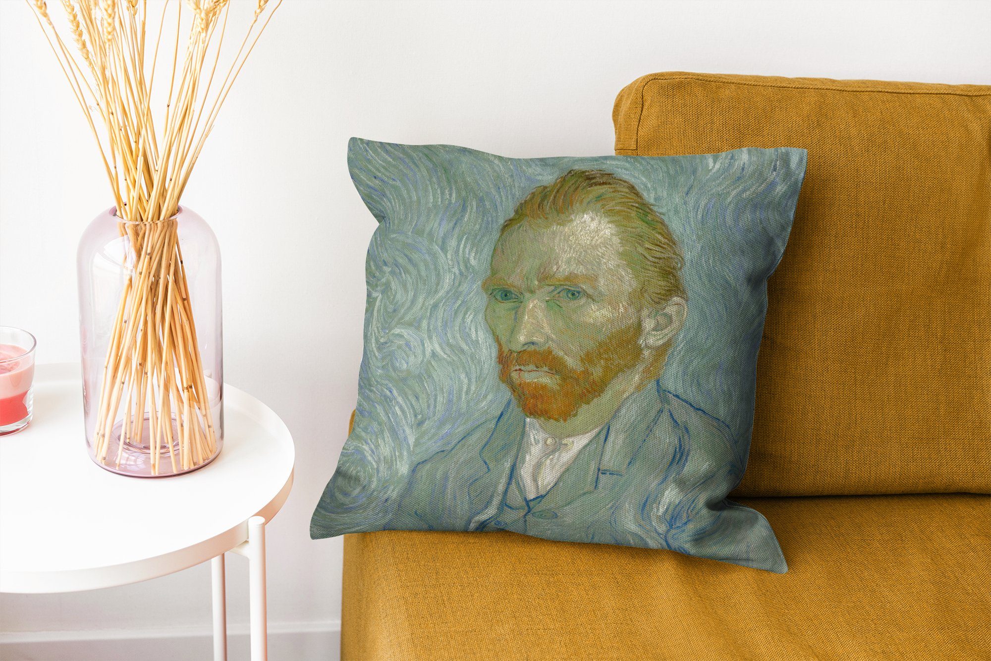 Zierkissen Vincent - Füllung Selbstporträt Sofakissen Deko, für Gemälde Dekokissen MuchoWow van Schlafzimmer, Wohzimmer, mit Gogh, von