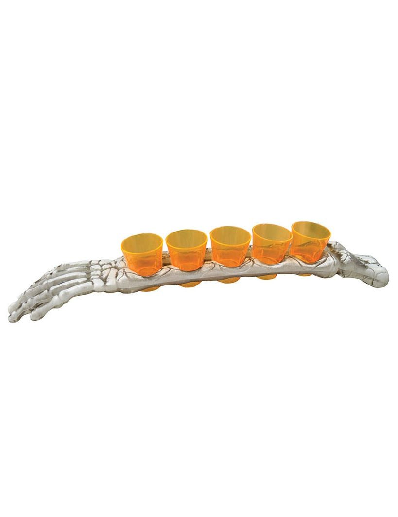 Espa Kostüm Schnapsbecher Set Horror Arm Tischdeko 6-teilig orange-weiss 48cm