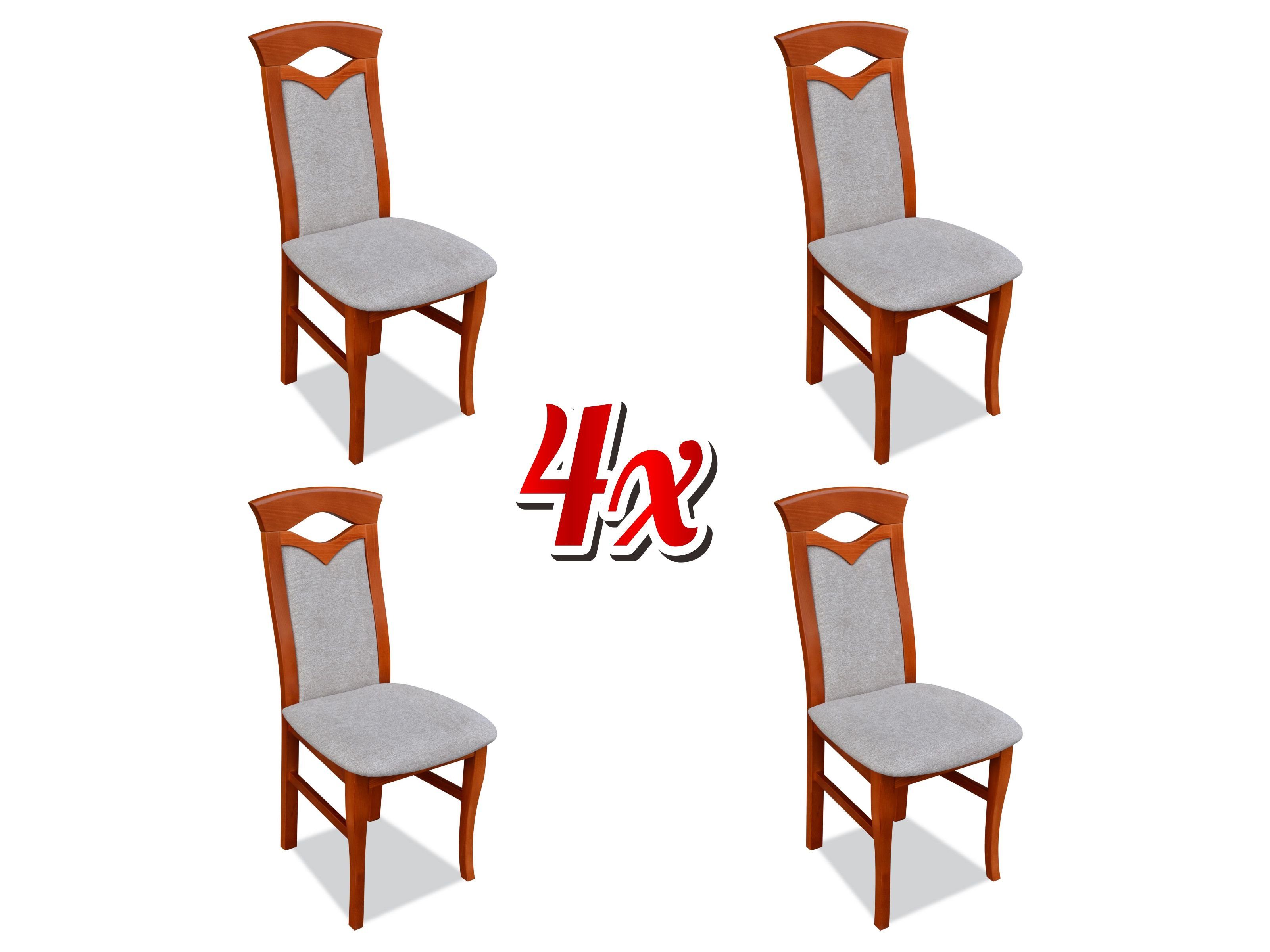 JVmoebel Stuhl, Stuhl Set Sessel Lehn Design Polster Stoff Textil Ess Wohn Zimmer 4x Stühle Neu