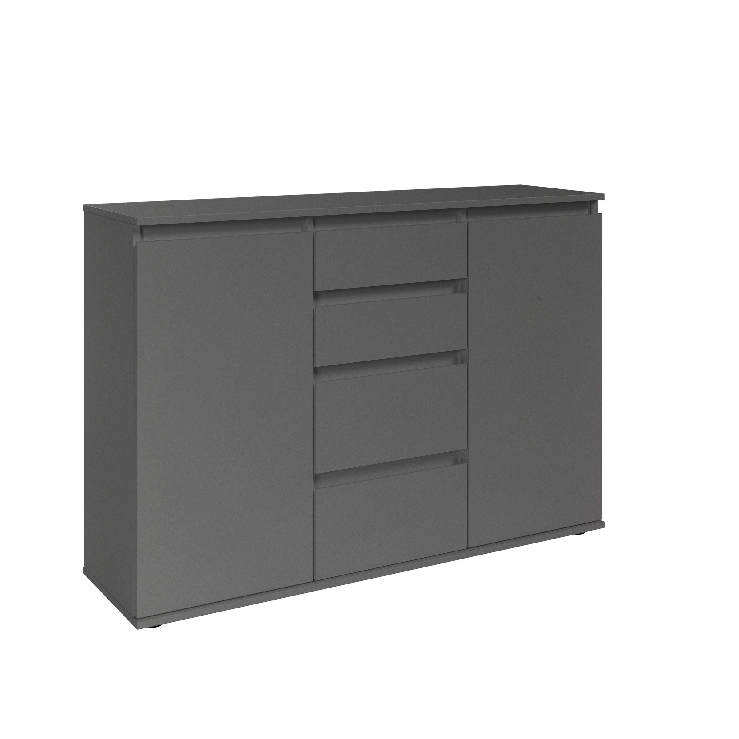 Bega Consult Sideboard 2 Türen, 4 Schübe, in anthrazit - 119x84x35cm (BxHxT günstig online kaufen