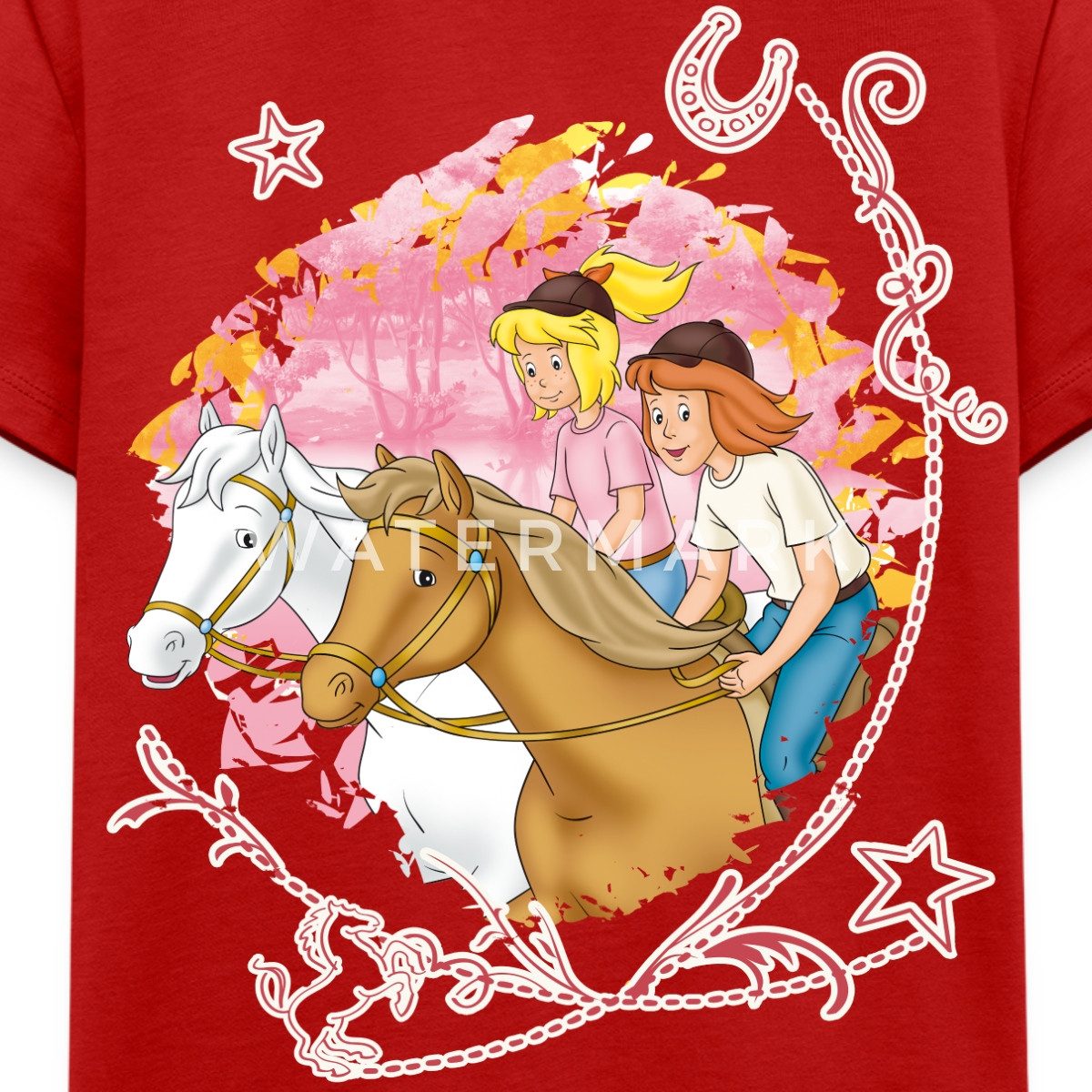Spreadshirt T-Shirt Bibi Und Tina Wettreiten Im Wald Kinder Premium T-Shirt (1-tlg)