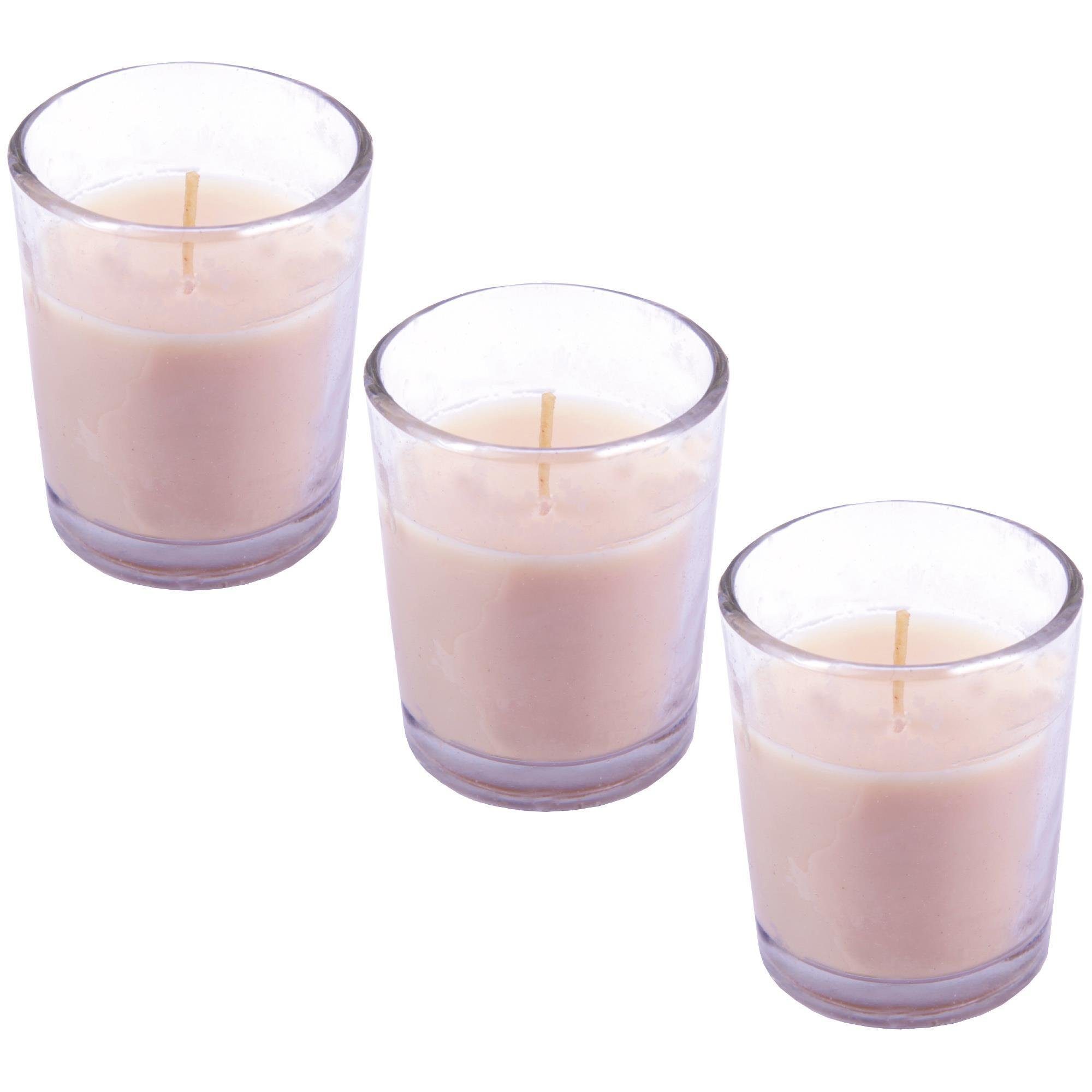 HS Candle Duftkerze Set im Glas (3-tlg), Vanille, warme & süße Duftnote, Ø4,5x6,5 cm, bis zu 12h Brenndauer – Bild 5 von 5