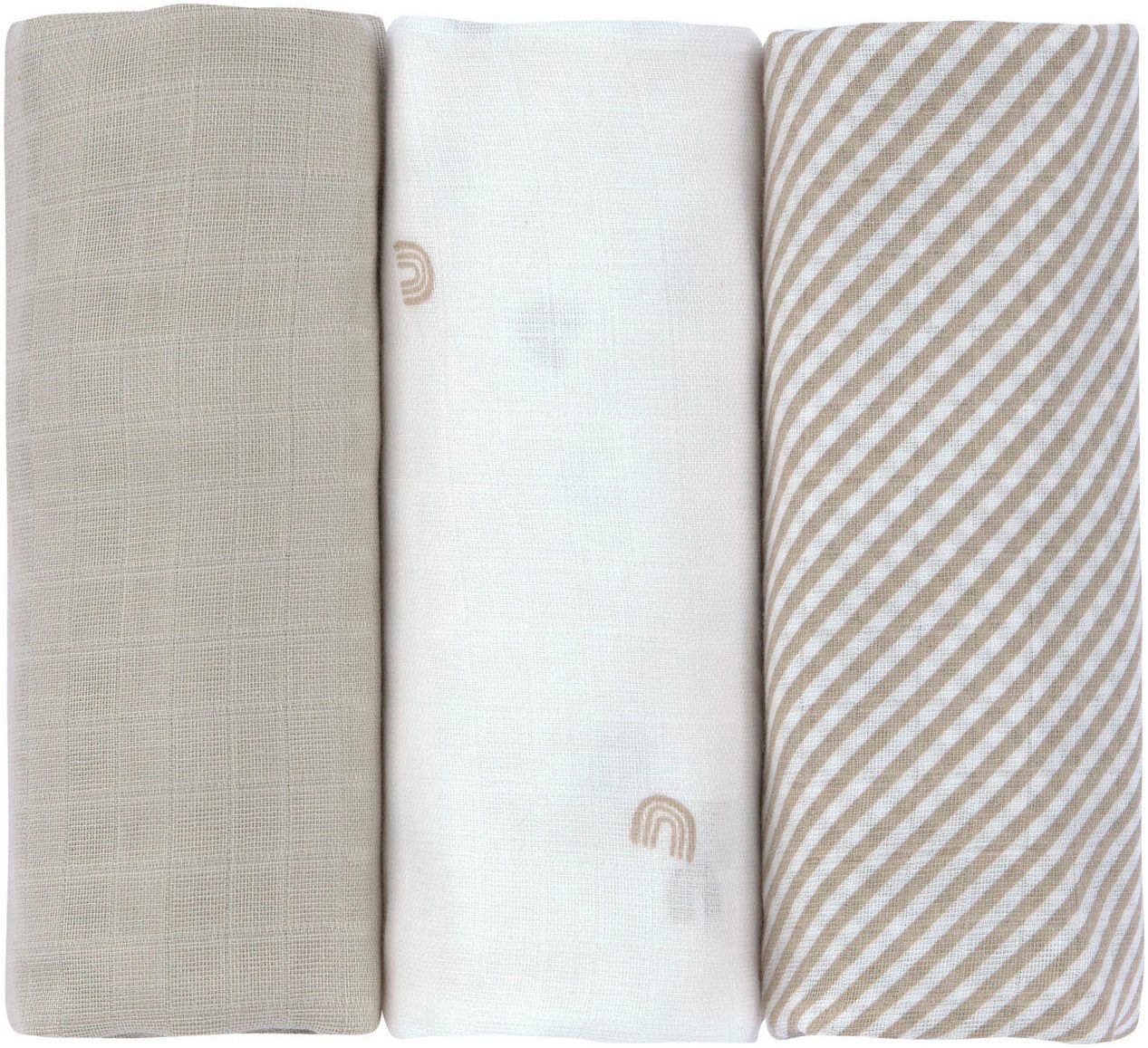 LÄSSIG Stoffwindeln Swaddle & Burp Blanket, L, Rainbow (Set, 3-St)