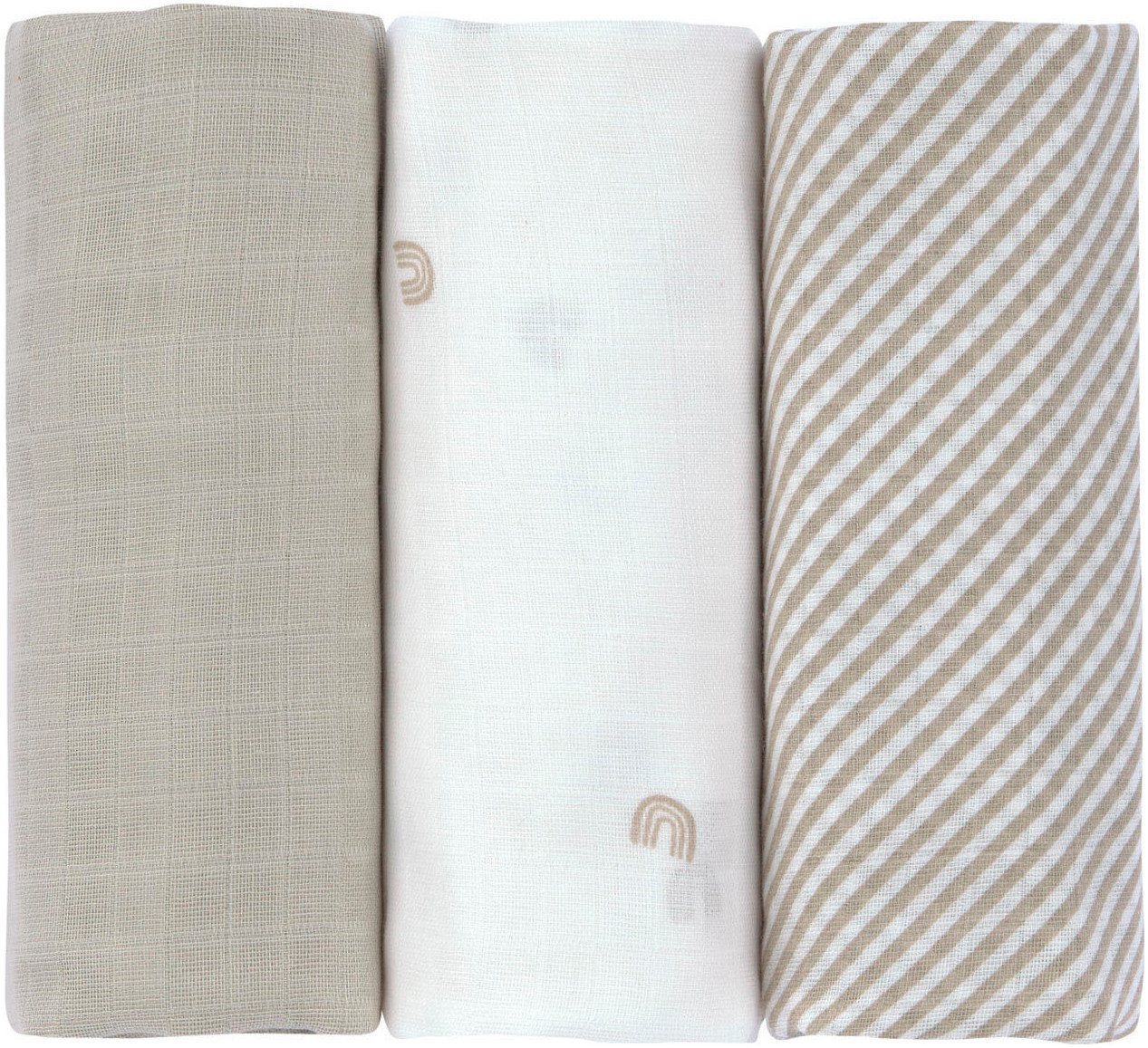 LÄSSIG Stoffwindeln Swaddle & Burp Blanket, L, Rainbow (Set, 3-St)